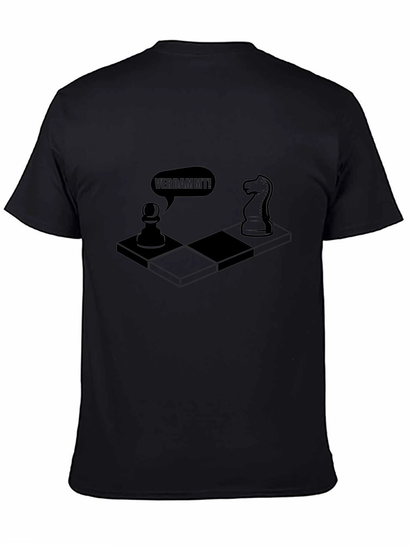 Chess Humor T-Shirt - Verdammt! Chessboard Design
