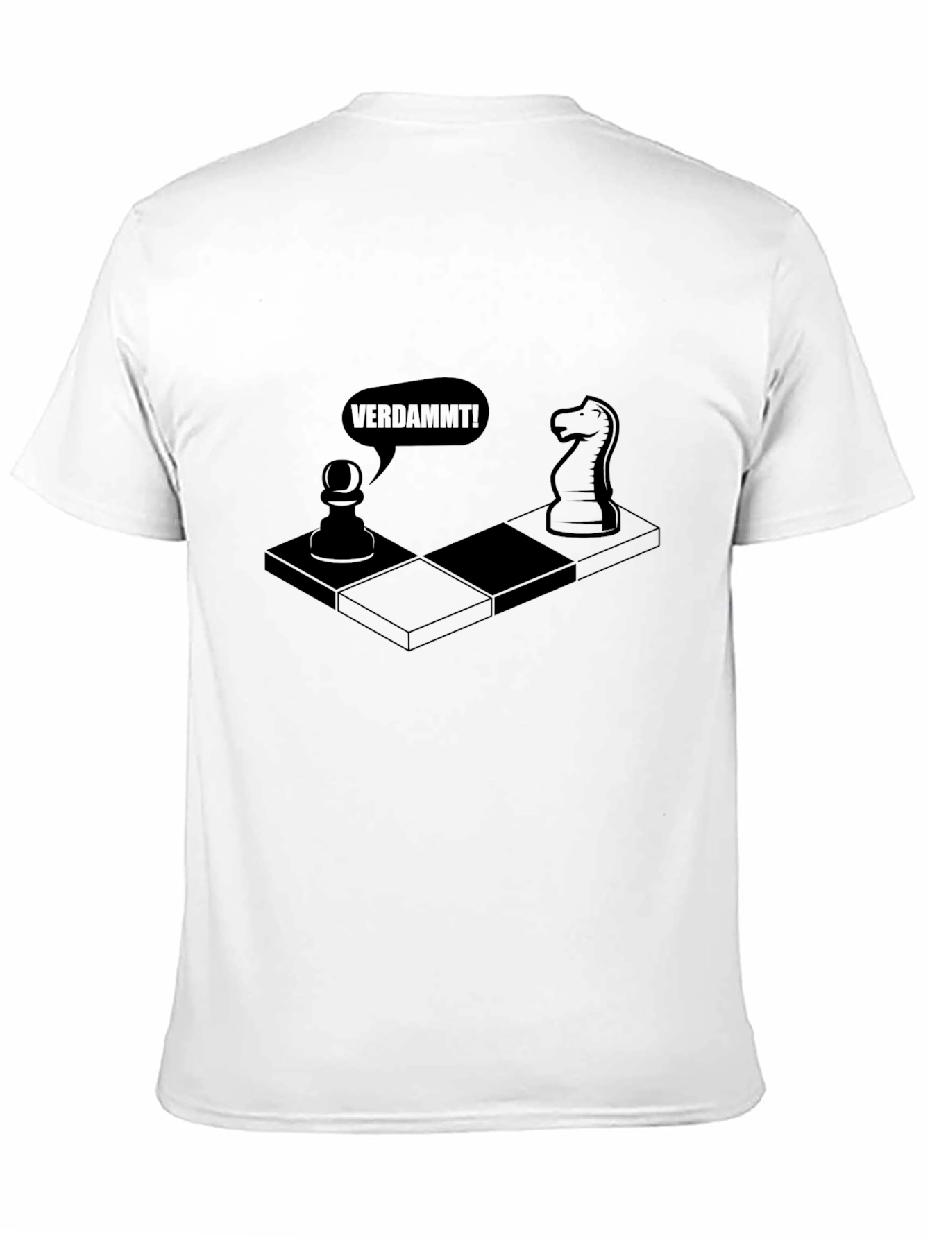 Chess Humor T-Shirt - Verdammt! Chessboard Design