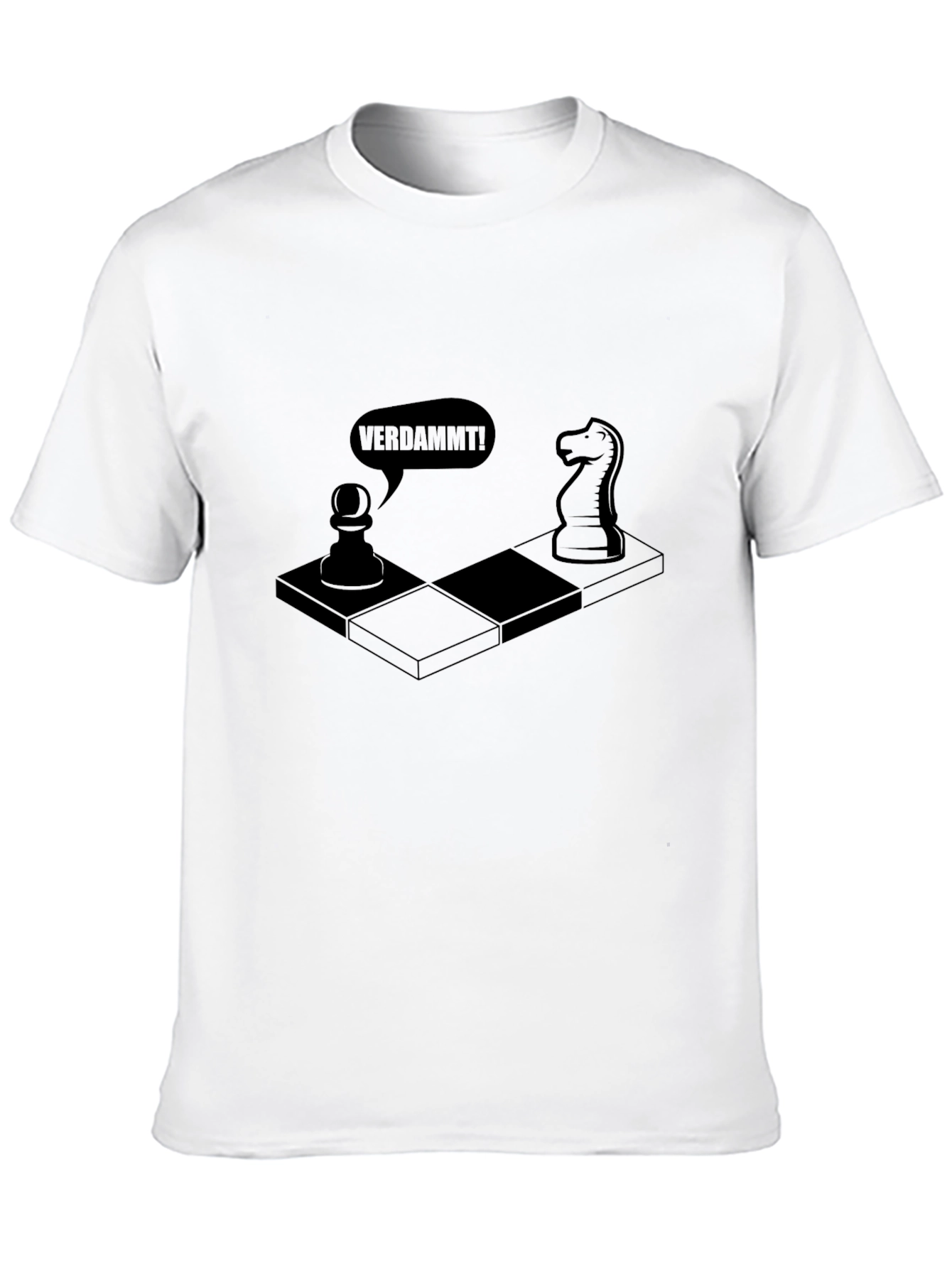 Chess Humor T-Shirt - Verdammt! Chessboard Design