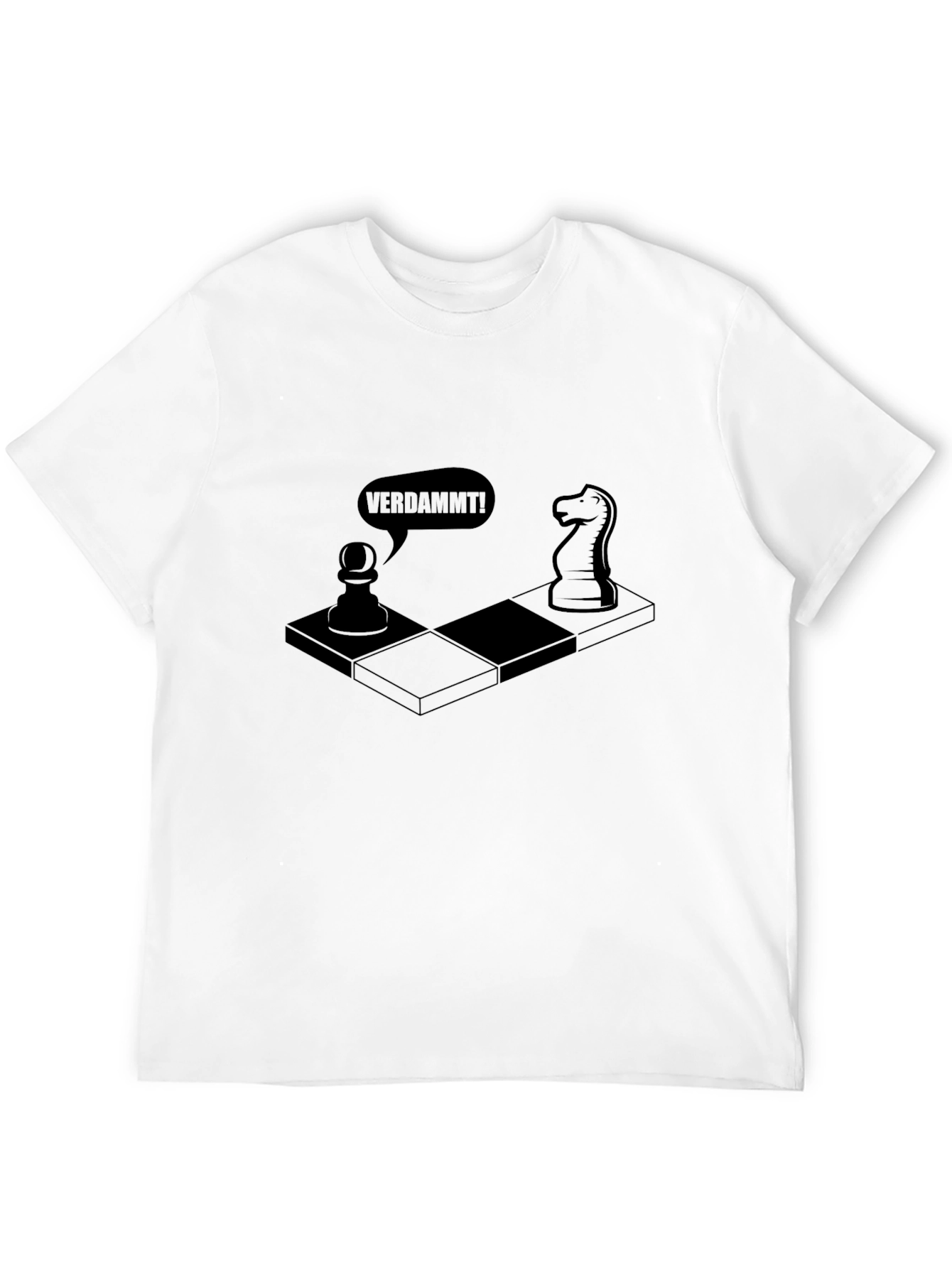 Chess Humor T-Shirt - Verdammt! Chessboard Design