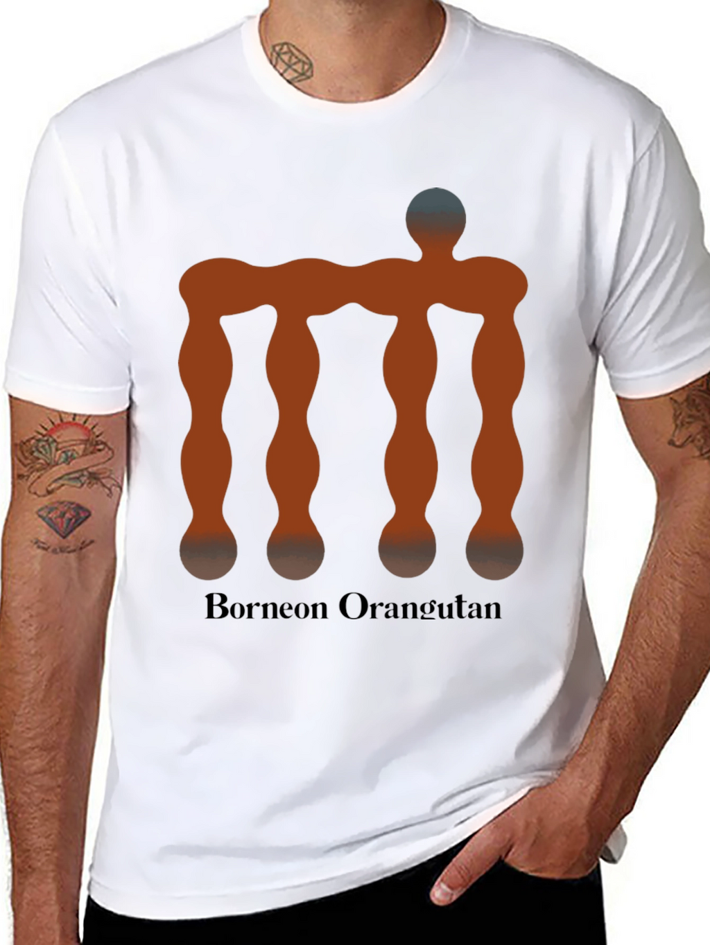 Bornean Orangutan Illusion Mens T-Shirt