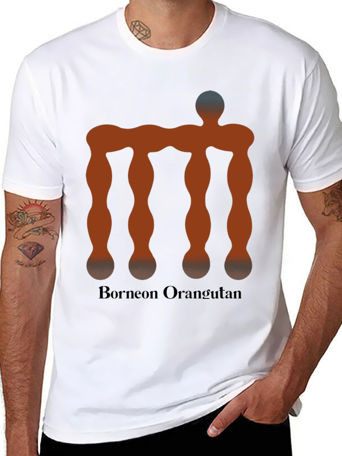 Bornean Orangutan Illusion Mens T-Shirt