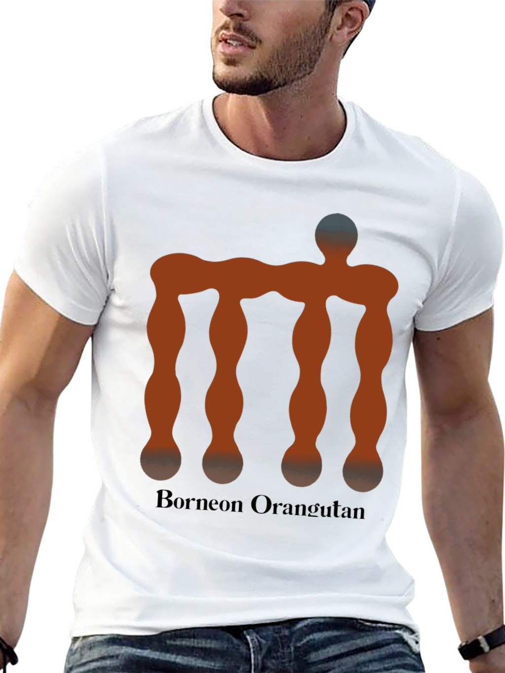 Bornean Orangutan Illusion Mens T-Shirt