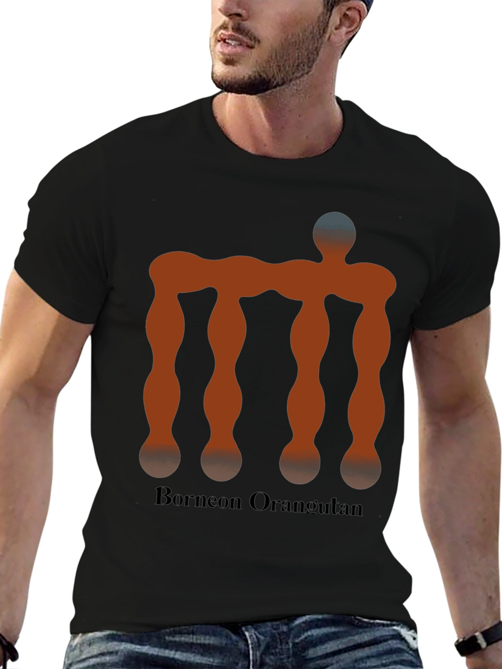 Bornean Orangutan Illusion Mens T-Shirt