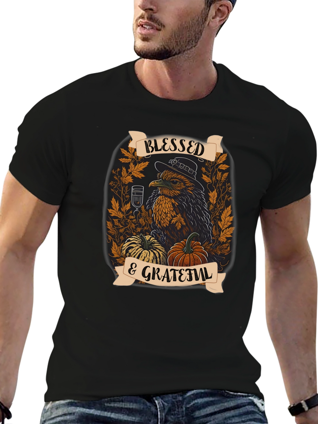 Blessed & Grateful Thanksgiving Graphic Tee