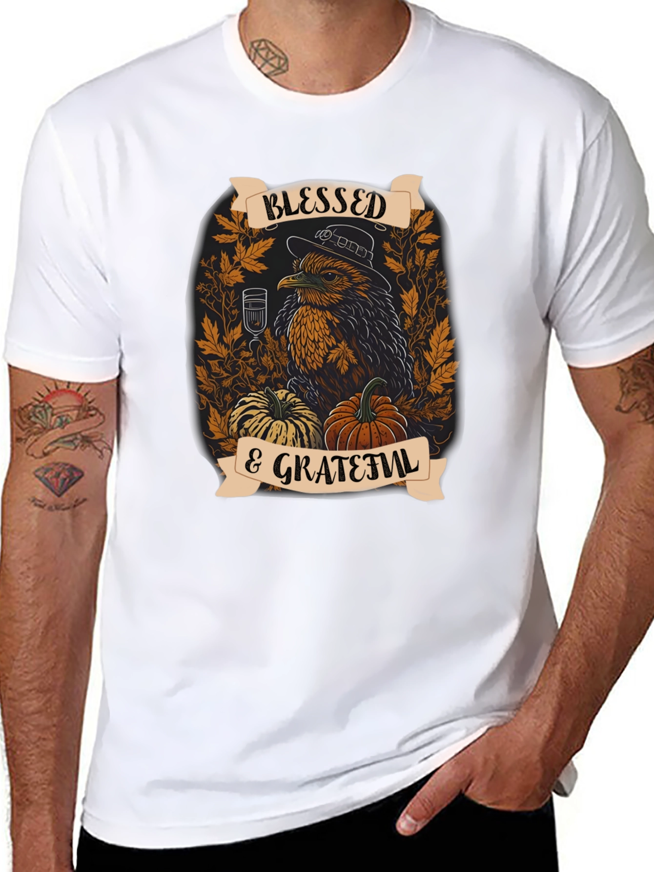 Blessed & Grateful Thanksgiving Graphic Tee