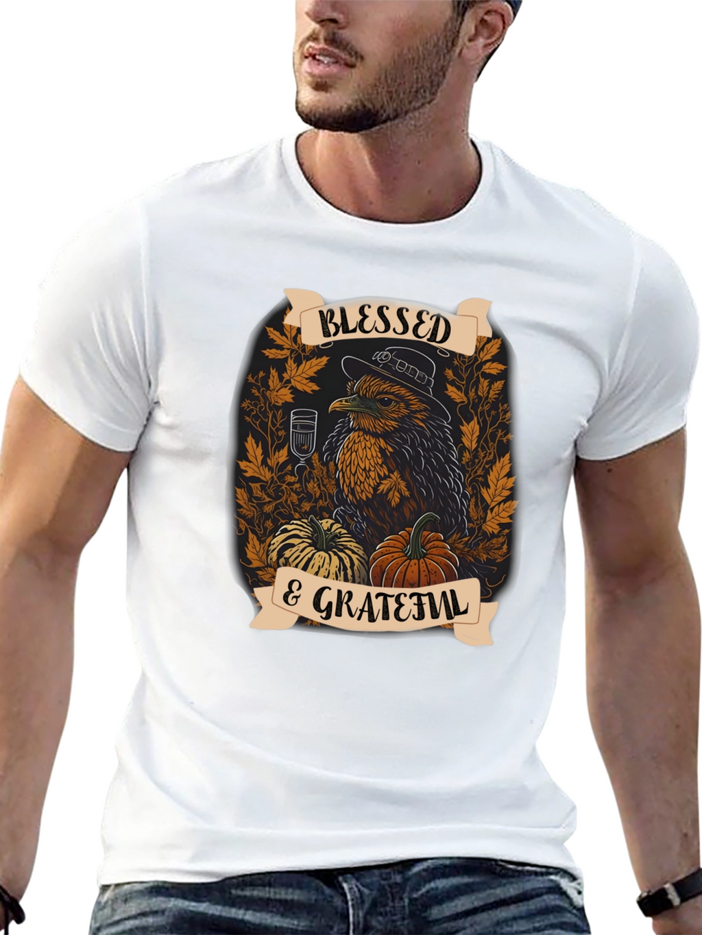 Blessed & Grateful Thanksgiving Graphic Tee