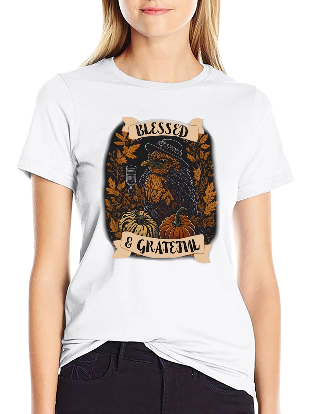 Blessed & Grateful Thanksgiving Graphic Tee
