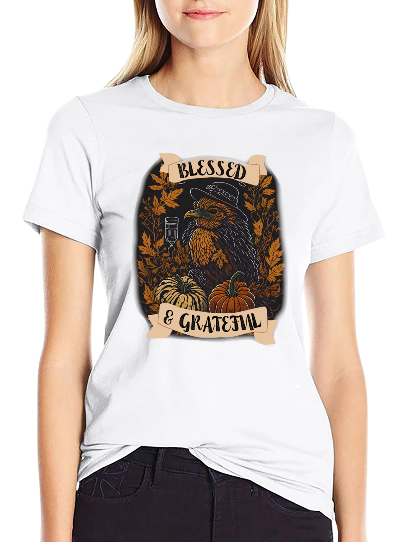 Blessed & Grateful Thanksgiving Graphic Tee