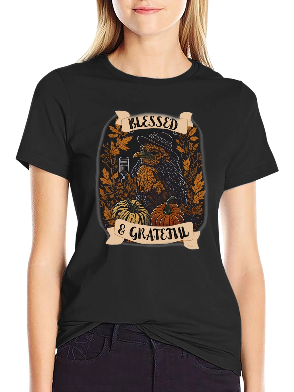 Blessed & Grateful Thanksgiving Graphic Tee