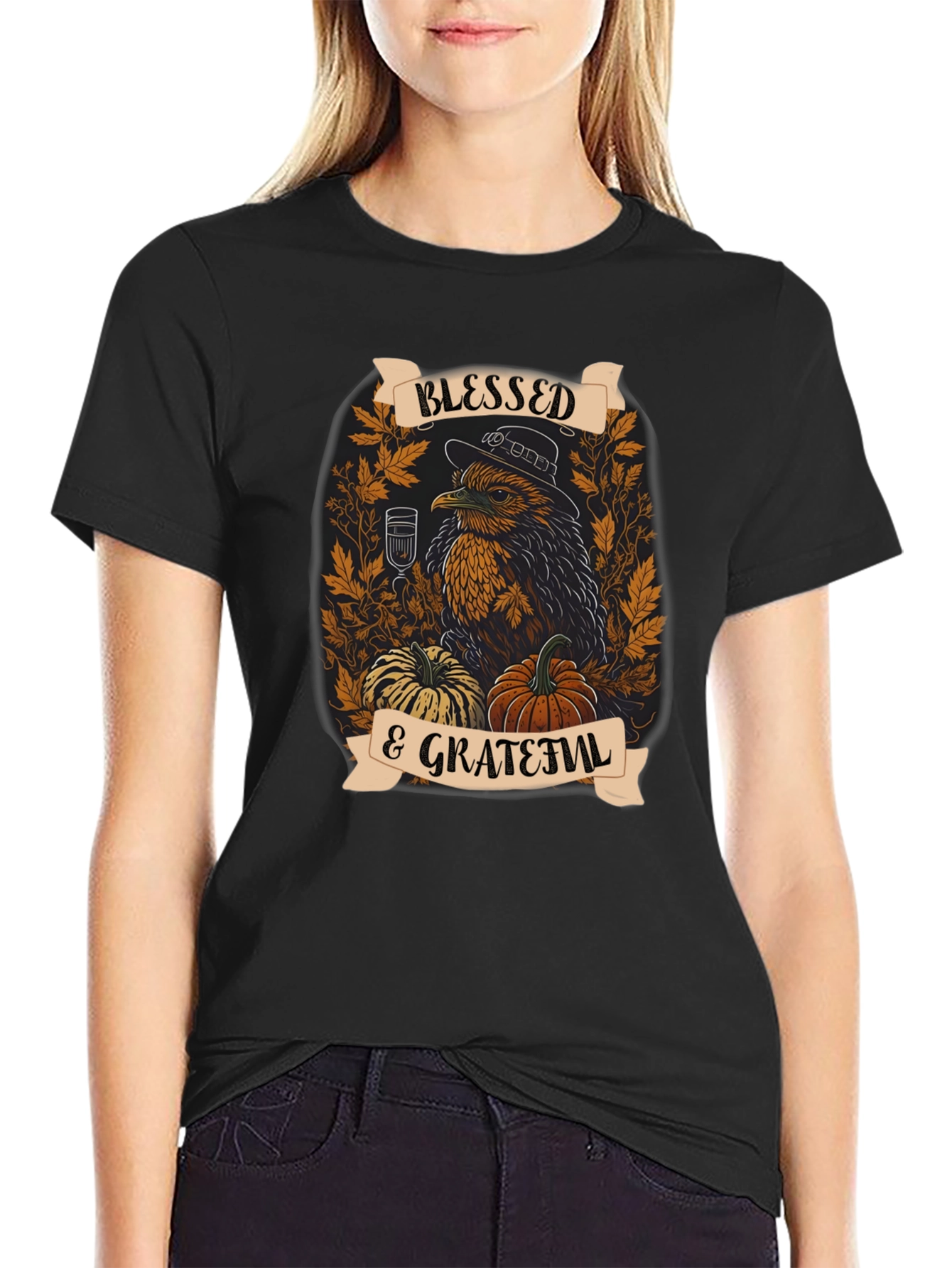 Blessed & Grateful Thanksgiving Graphic Tee