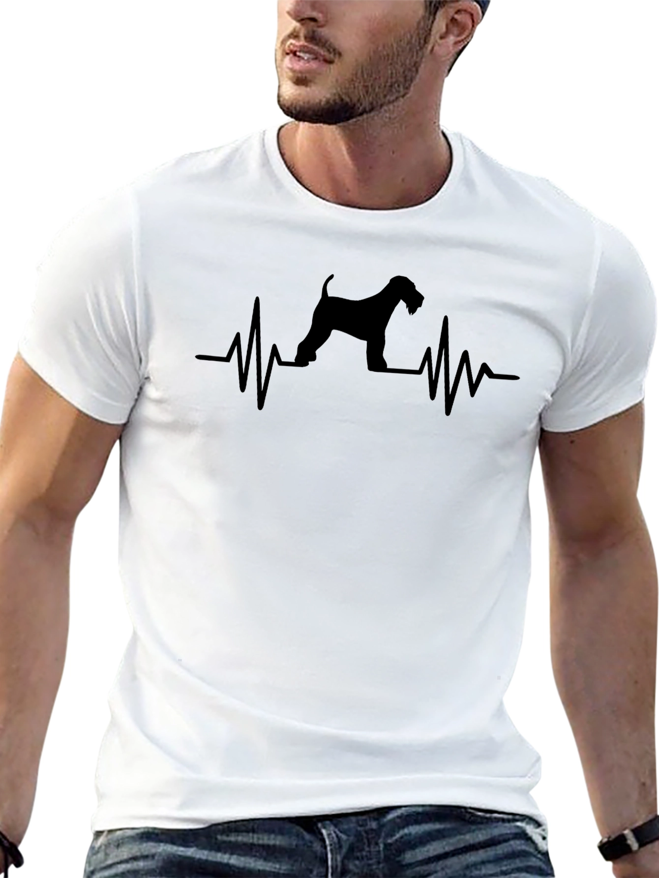 Dog Breed Heartbeat T-Shirt - Casual Black Tee