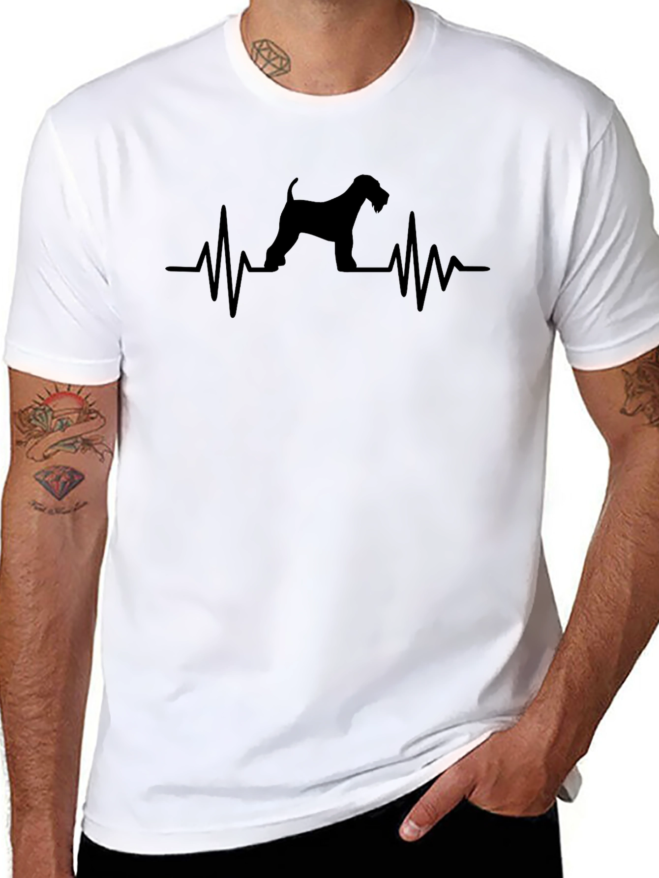 Dog Breed Heartbeat T-Shirt - Casual Black Tee