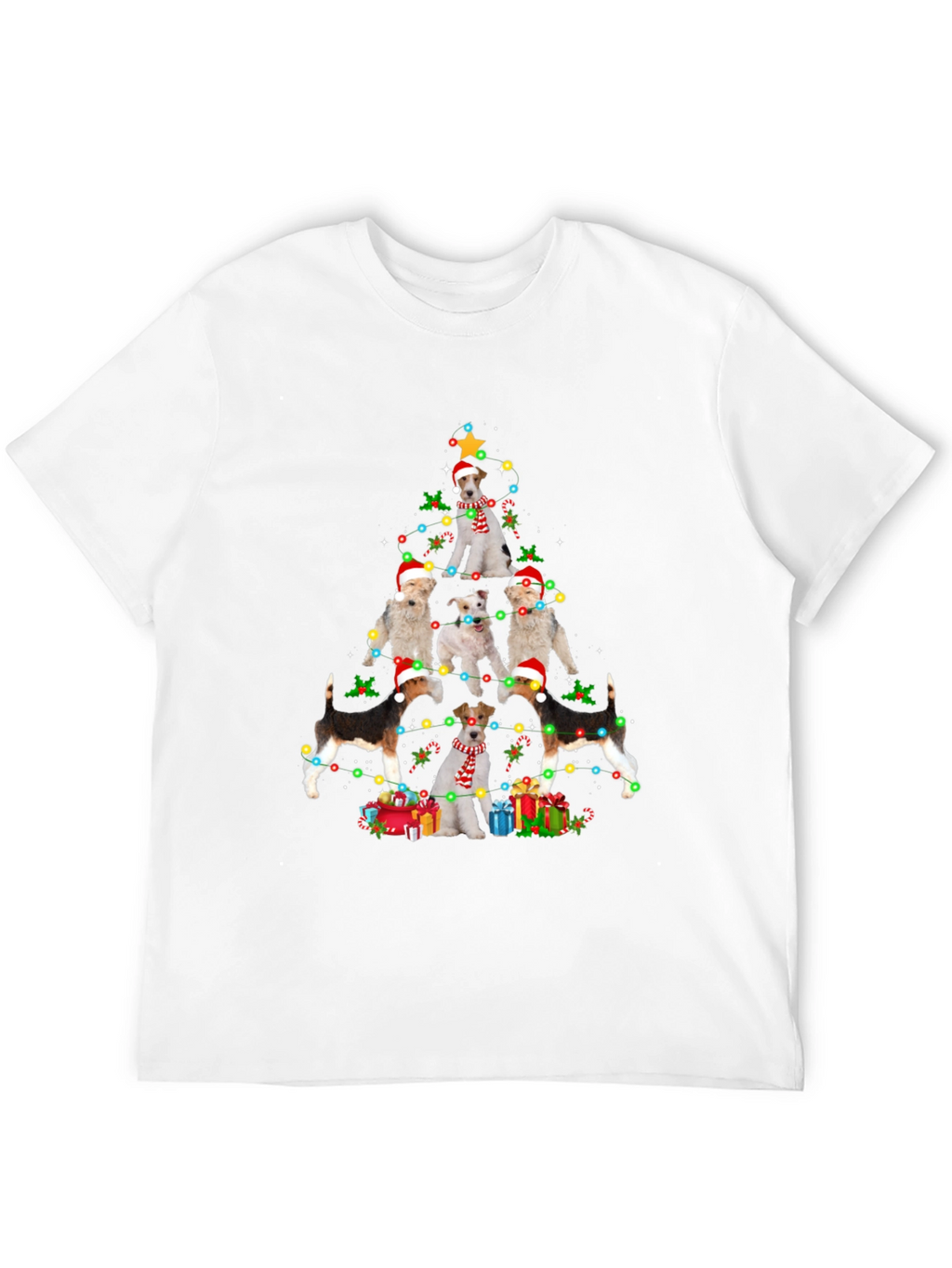 Dog Breed Christmas Tree Black T-Shirt