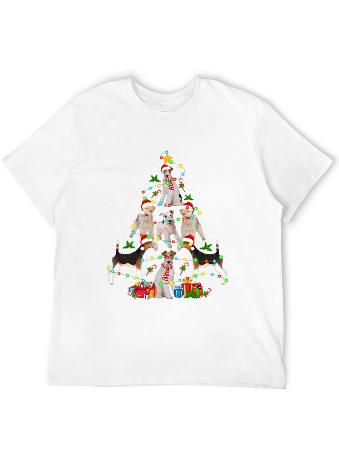Dog Breed Christmas Tree Black T-Shirt