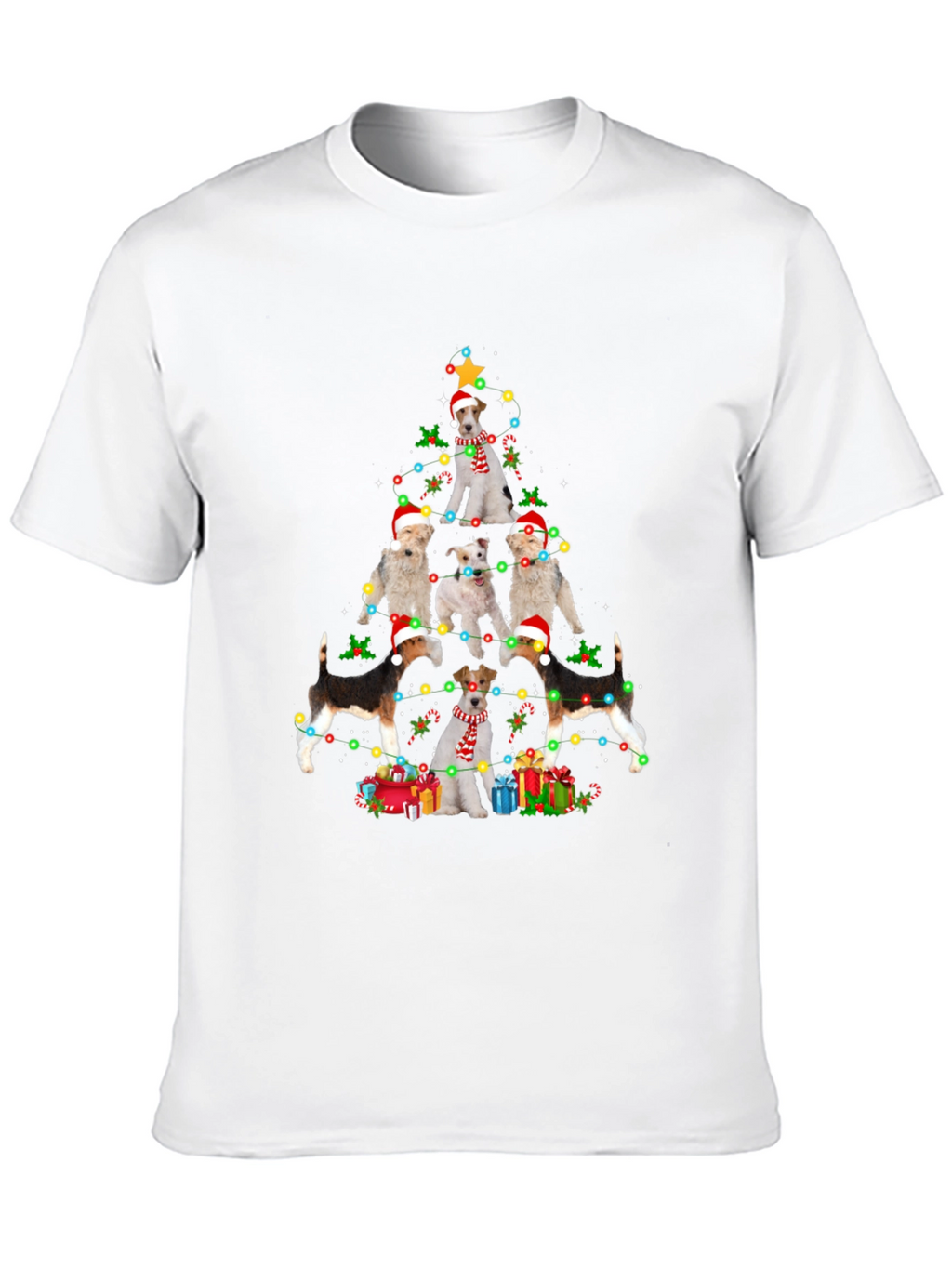 Dog Breed Christmas Tree Black T-Shirt