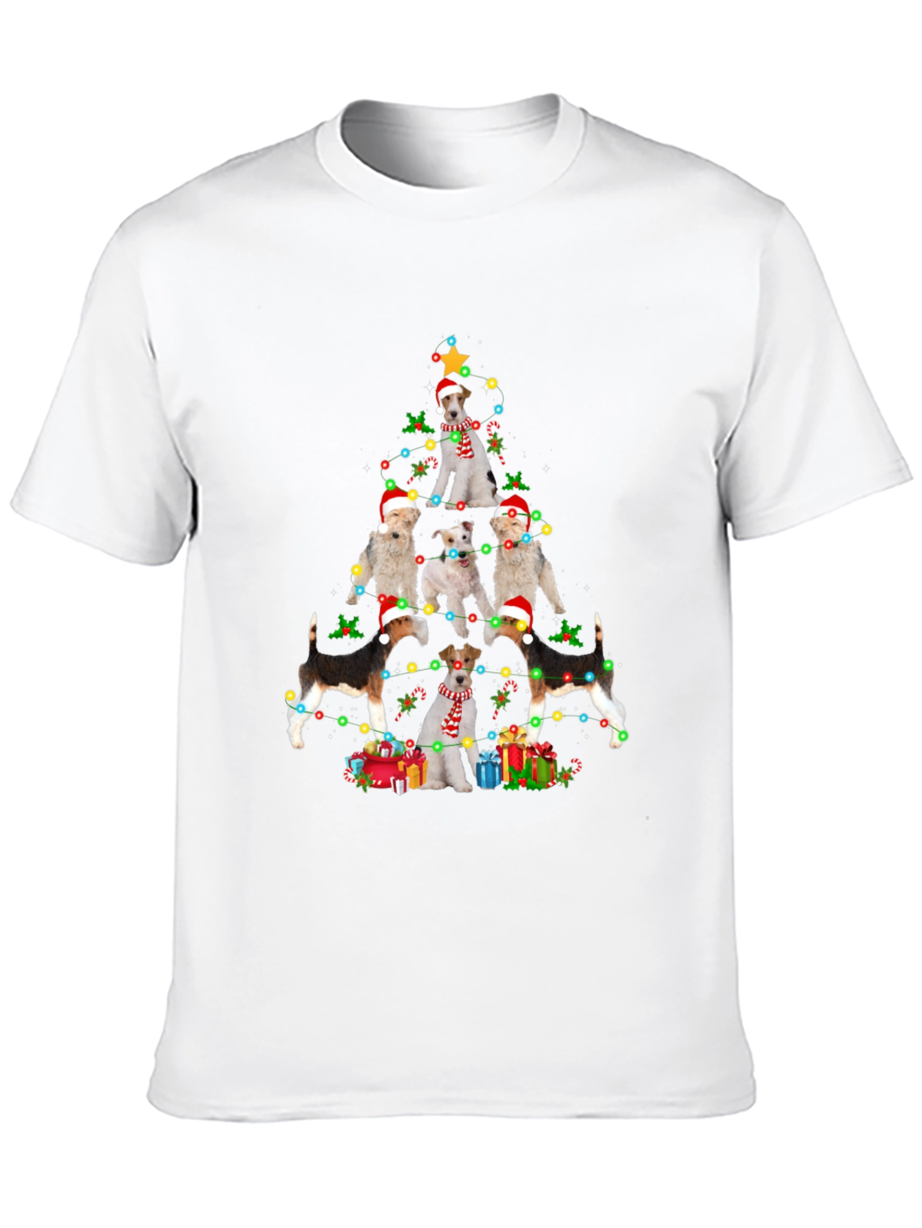 Dog Breed Christmas Tree Black T-Shirt