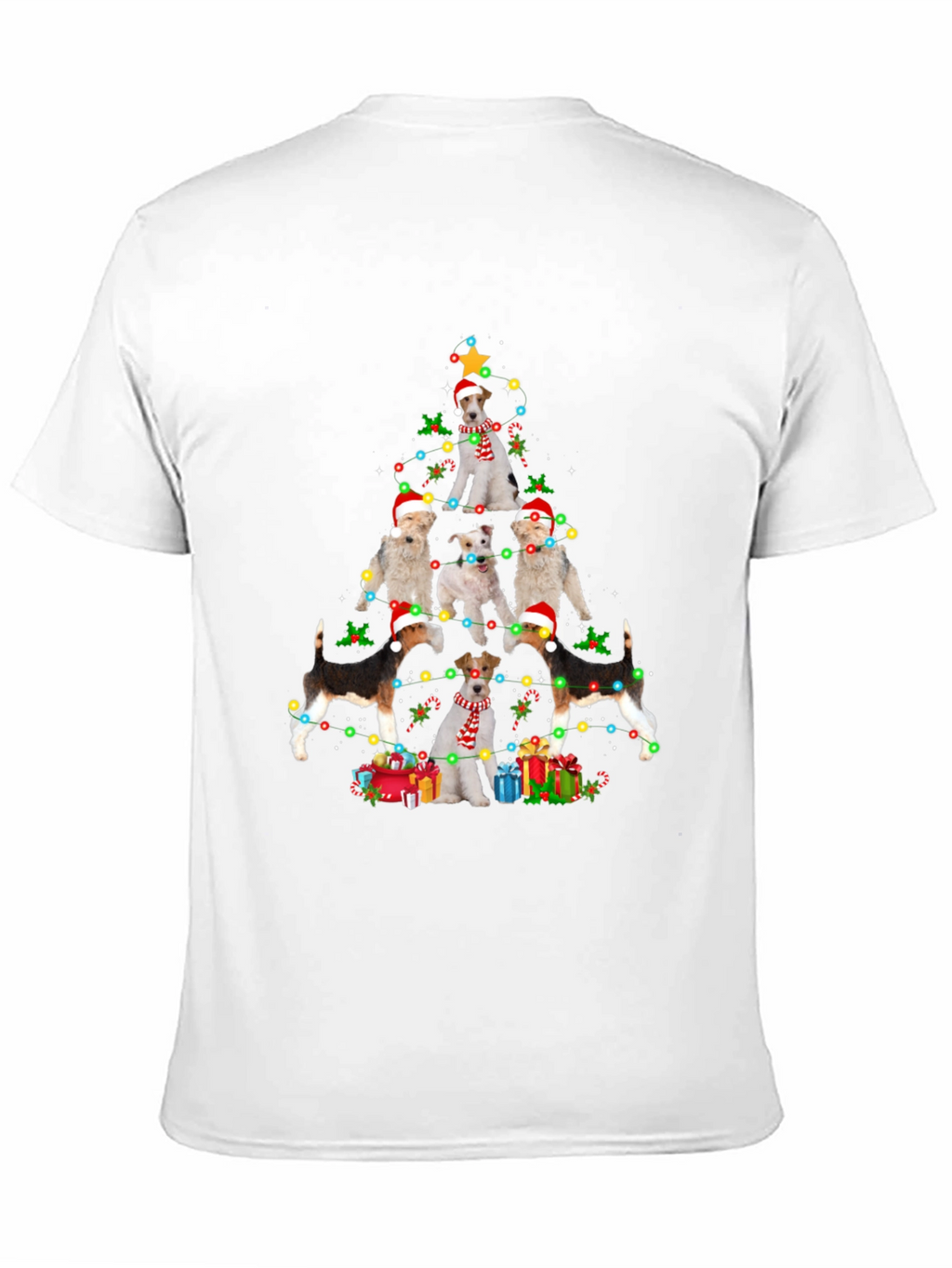 Dog Breed Christmas Tree Black T-Shirt