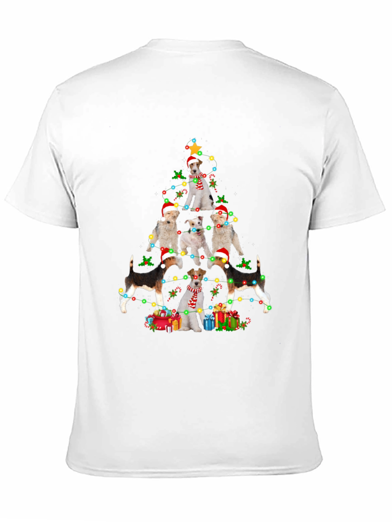 Dog Breed Christmas Tree Black T-Shirt