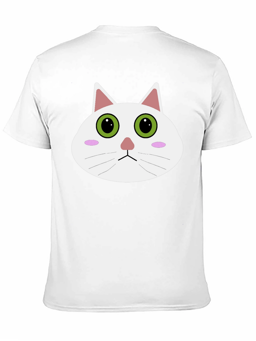 Cute Cartoon Cat Face Black T-Shirt
