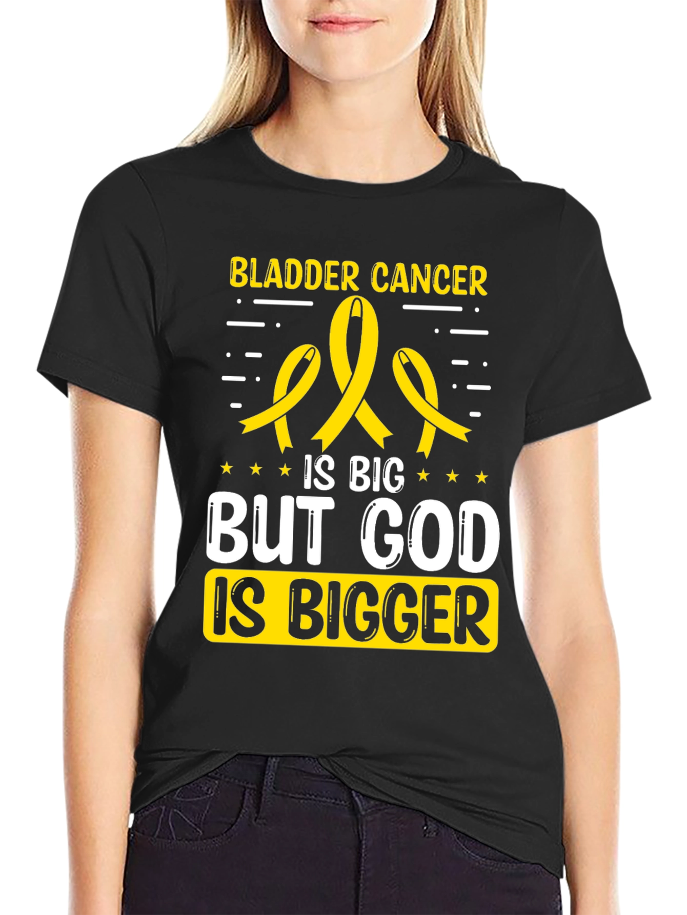 Bladder Cancer Awareness T-Shirt - God Is Bigger