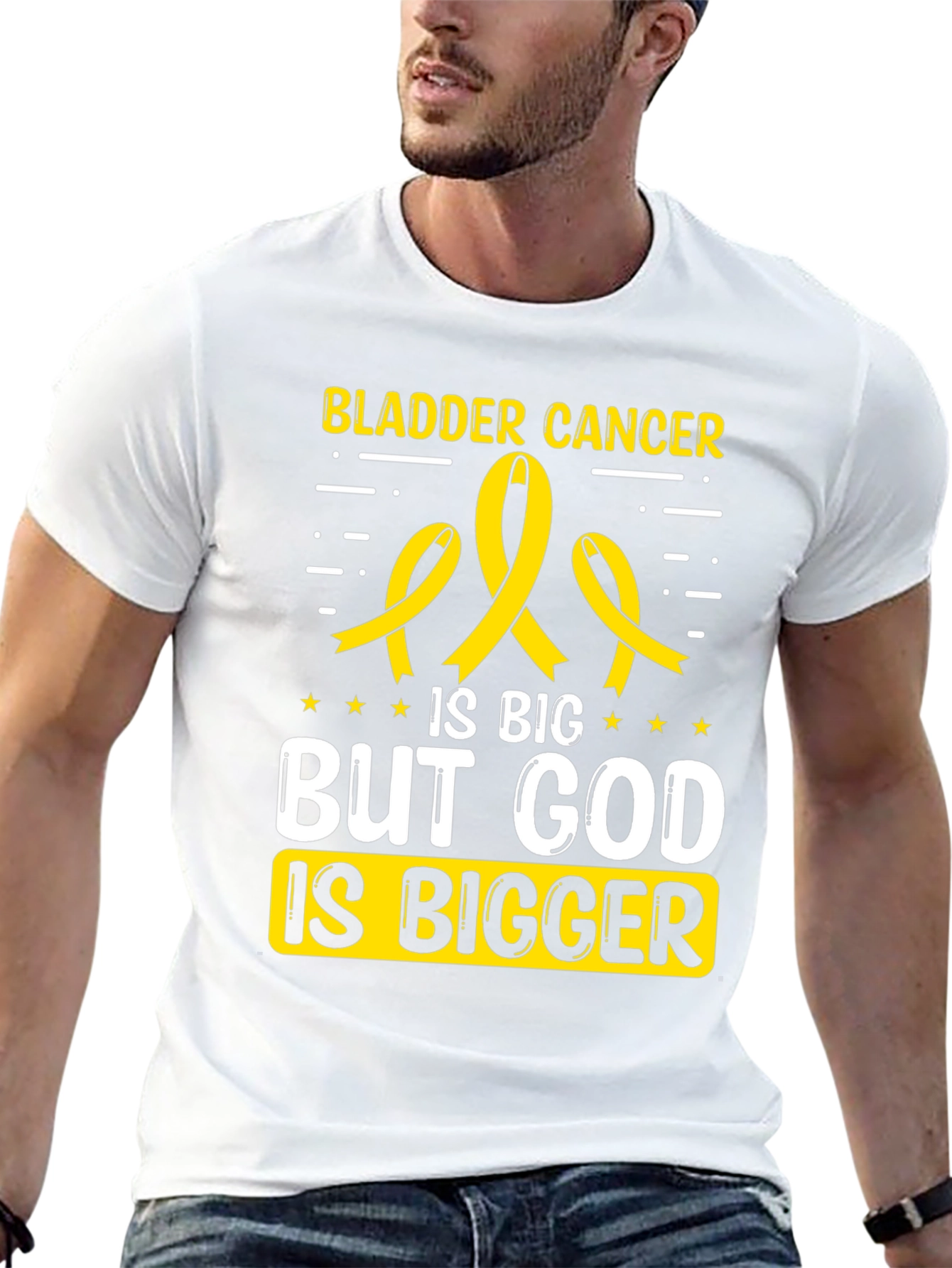 Bladder Cancer Awareness T-Shirt - God Is Bigger