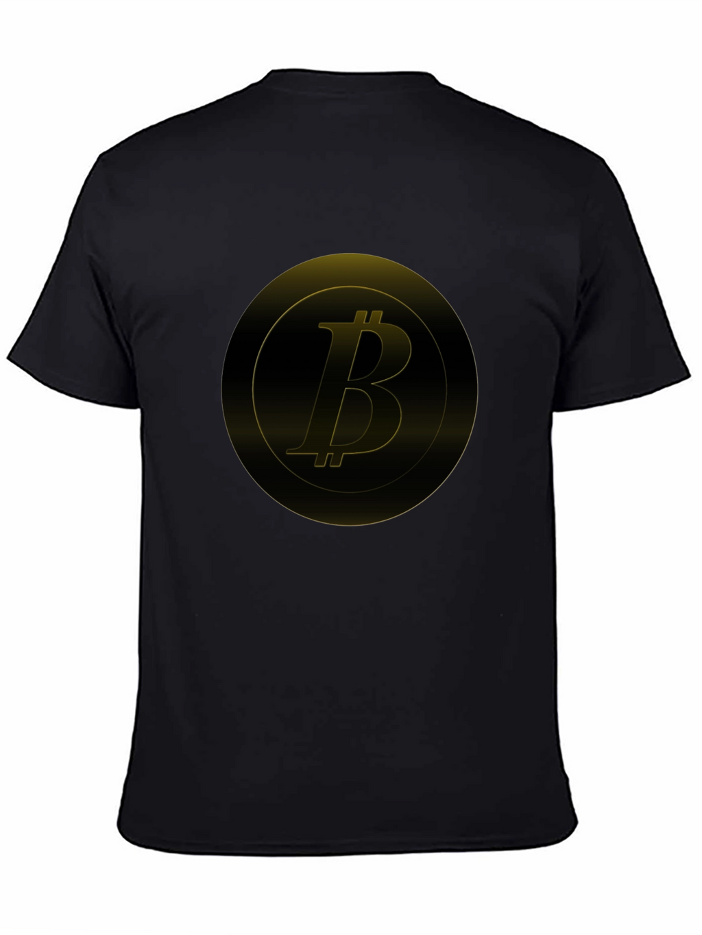 Bitcoin Golden Logo Black T-Shirt