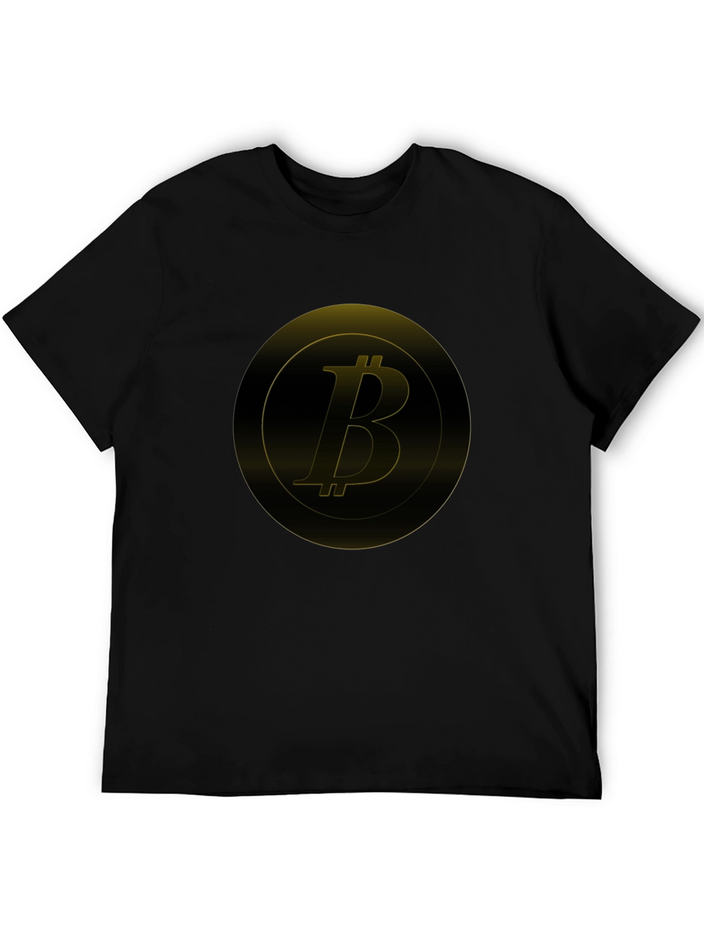 Bitcoin Golden Logo Black T-Shirt