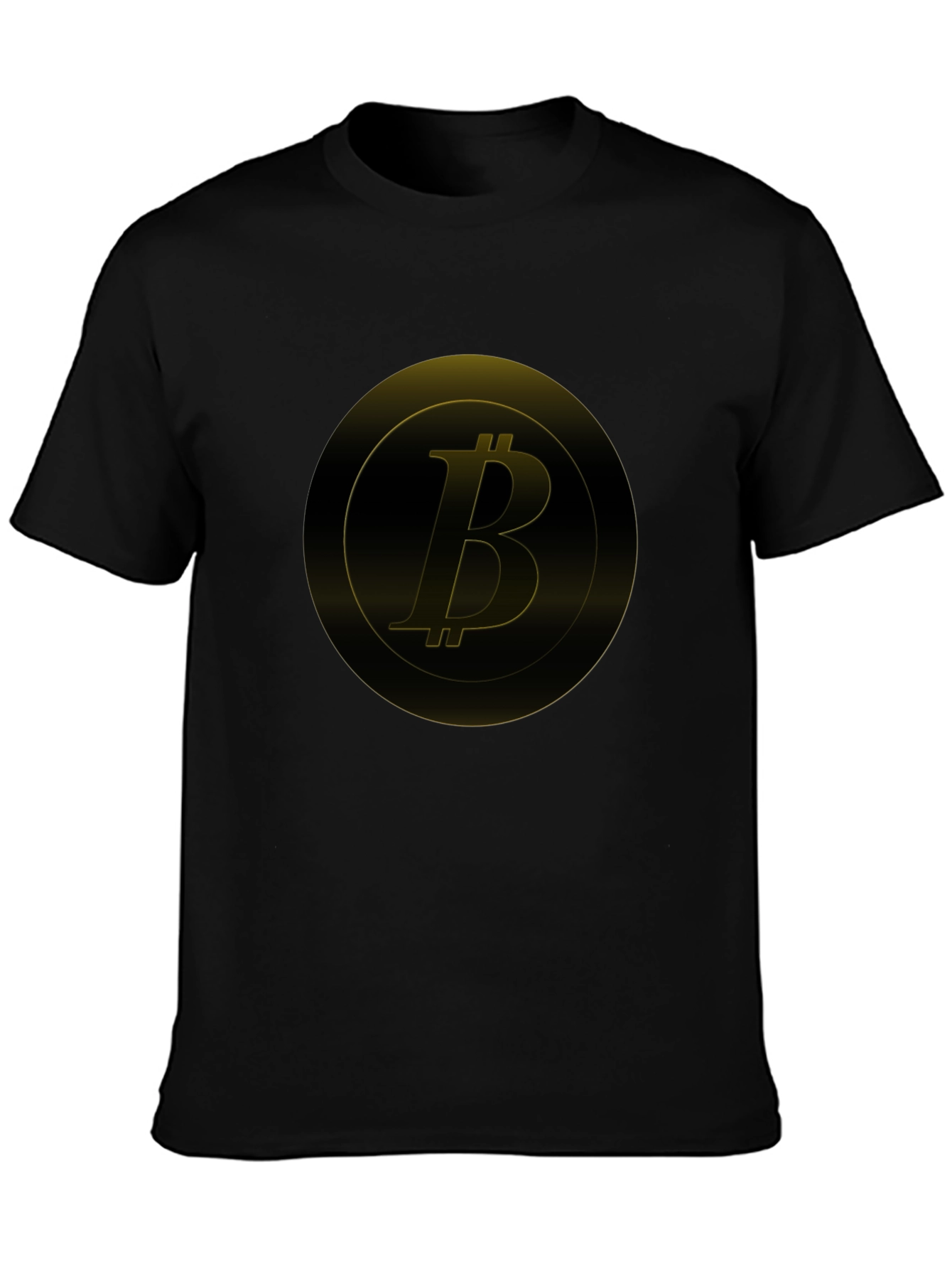 Bitcoin Golden Logo Black T-Shirt