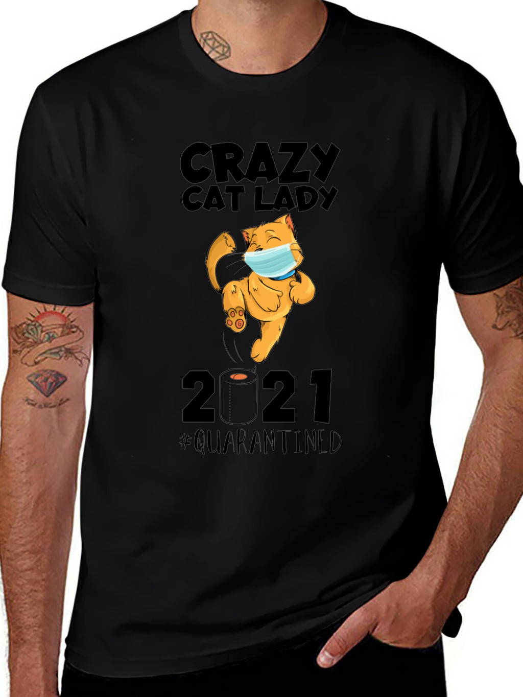 Crazy Cat Lady 2021 Quarantined Graphic T-Shirt