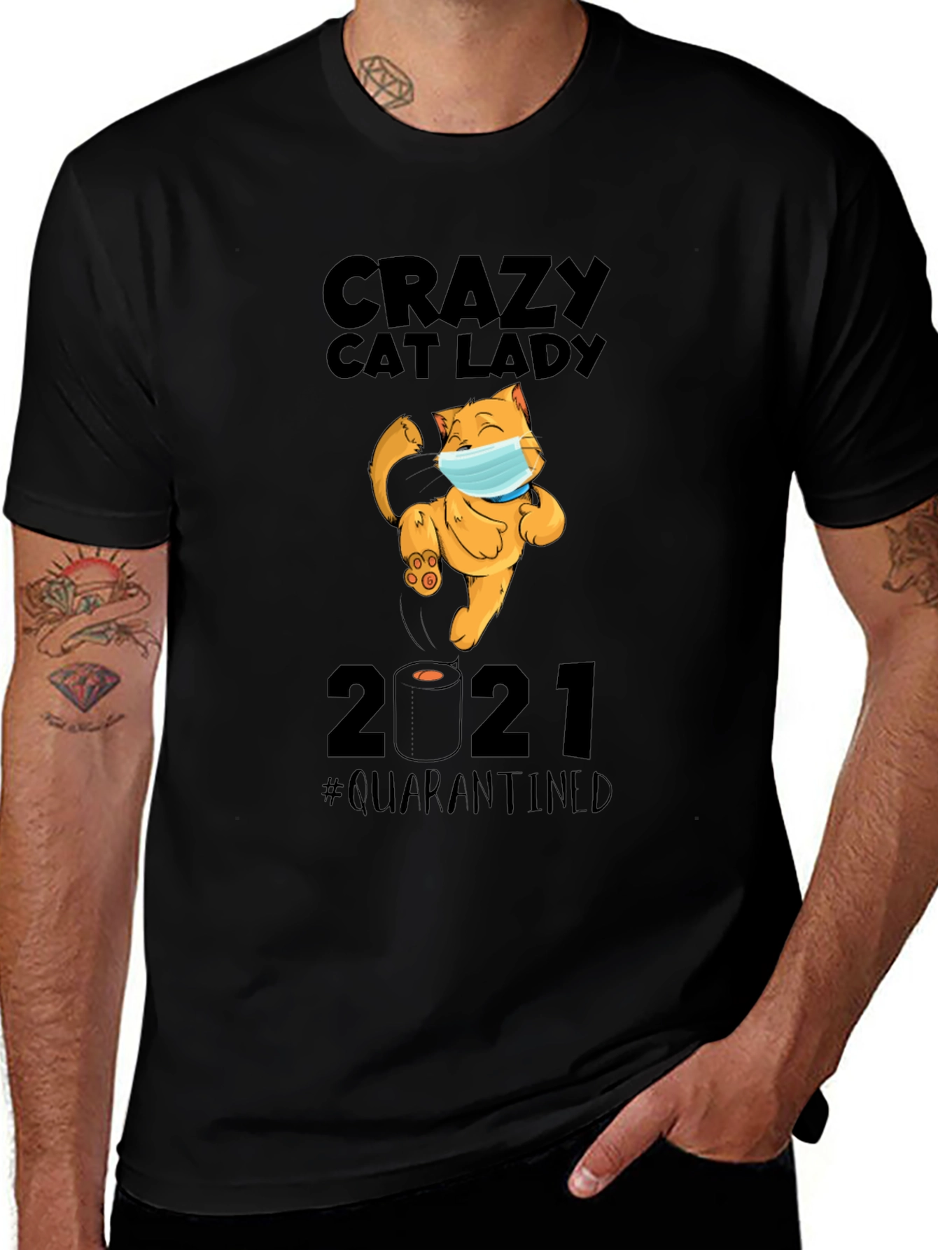 Crazy Cat Lady 2021 Quarantined Graphic T-Shirt