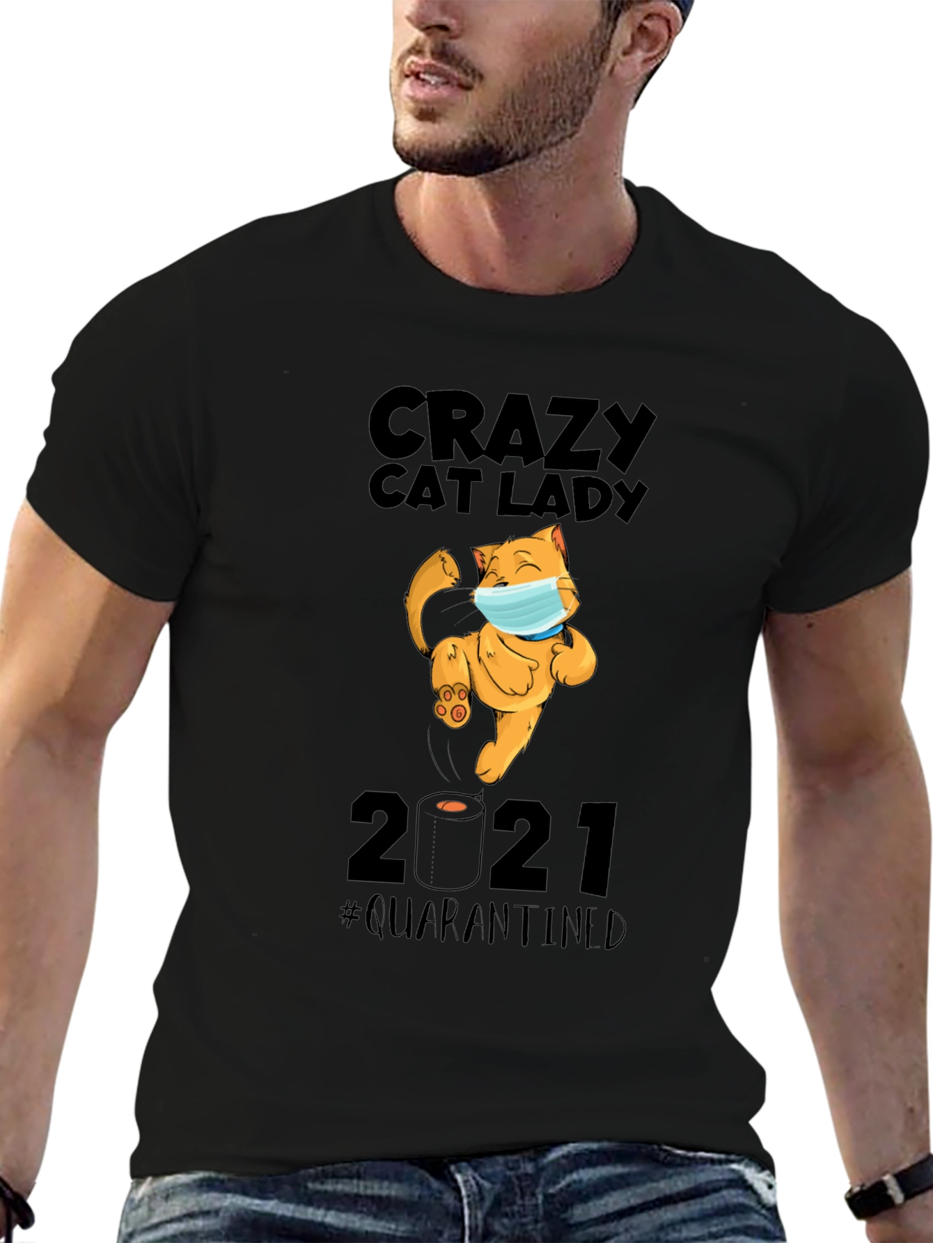 Crazy Cat Lady 2021 Quarantined Graphic T-Shirt
