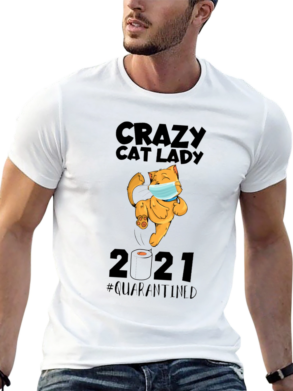 Crazy Cat Lady 2021 Quarantined Graphic T-Shirt