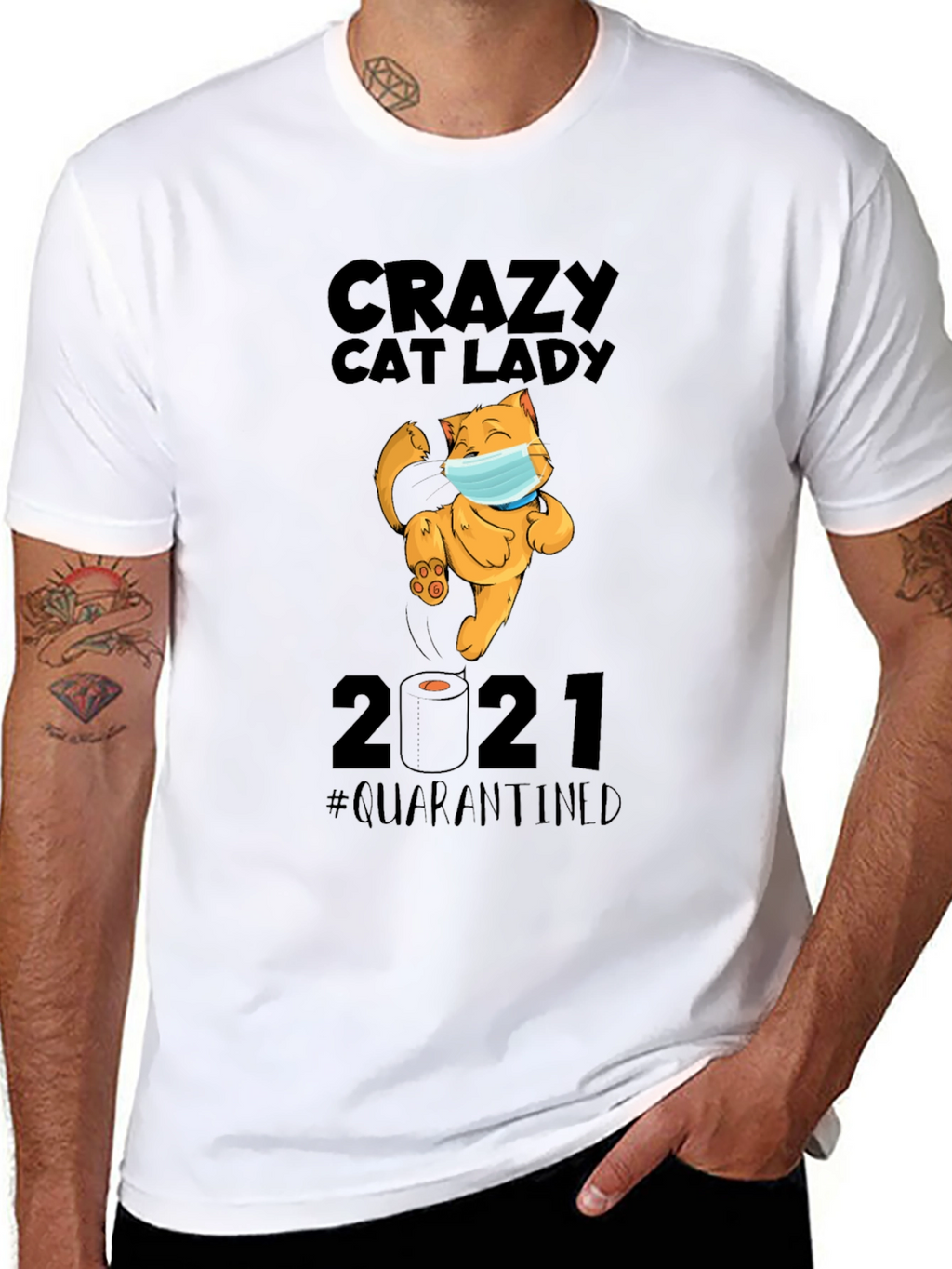 Crazy Cat Lady 2021 Quarantined Graphic T-Shirt