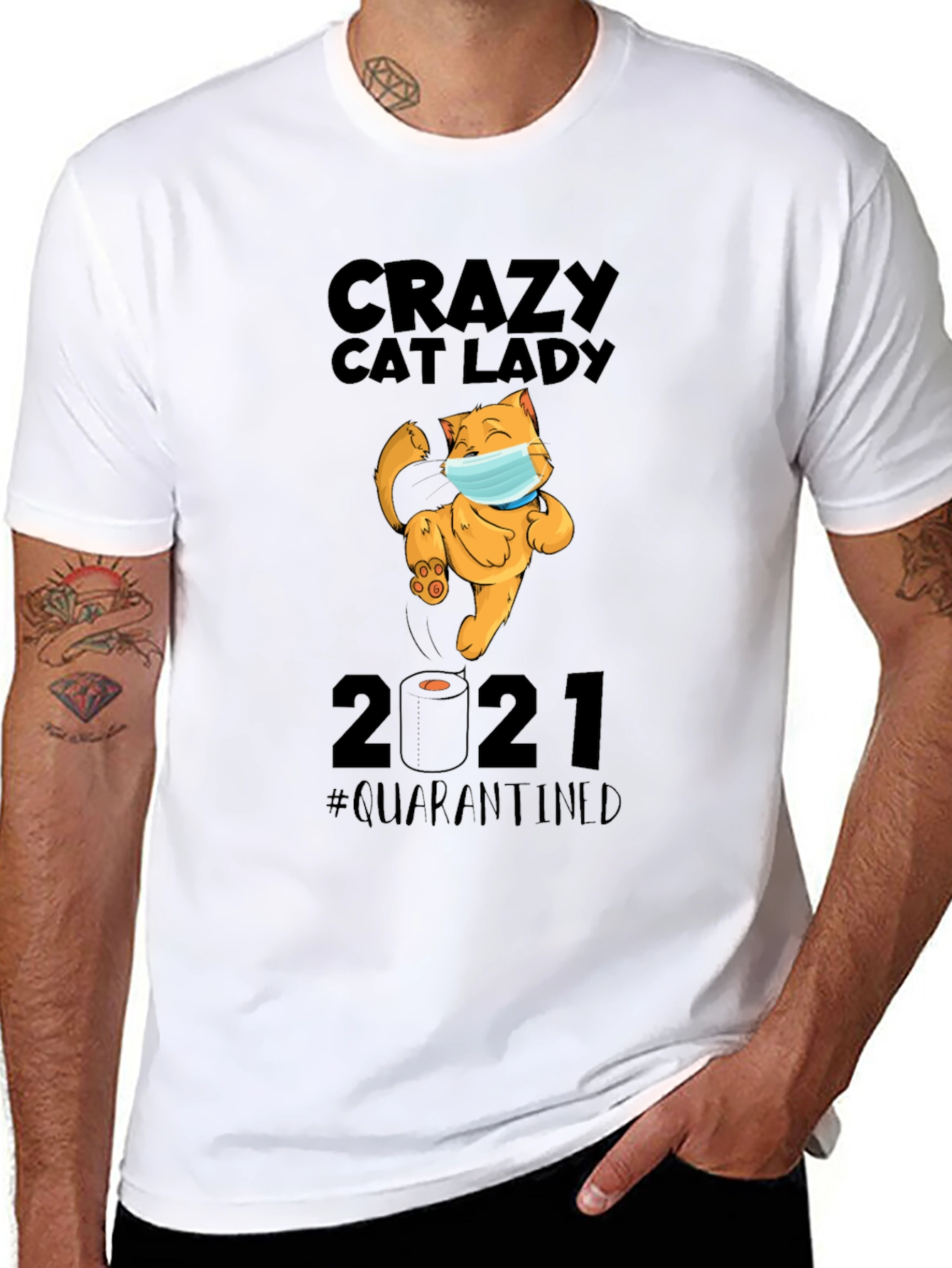 Crazy Cat Lady 2021 Quarantined Graphic T-Shirt