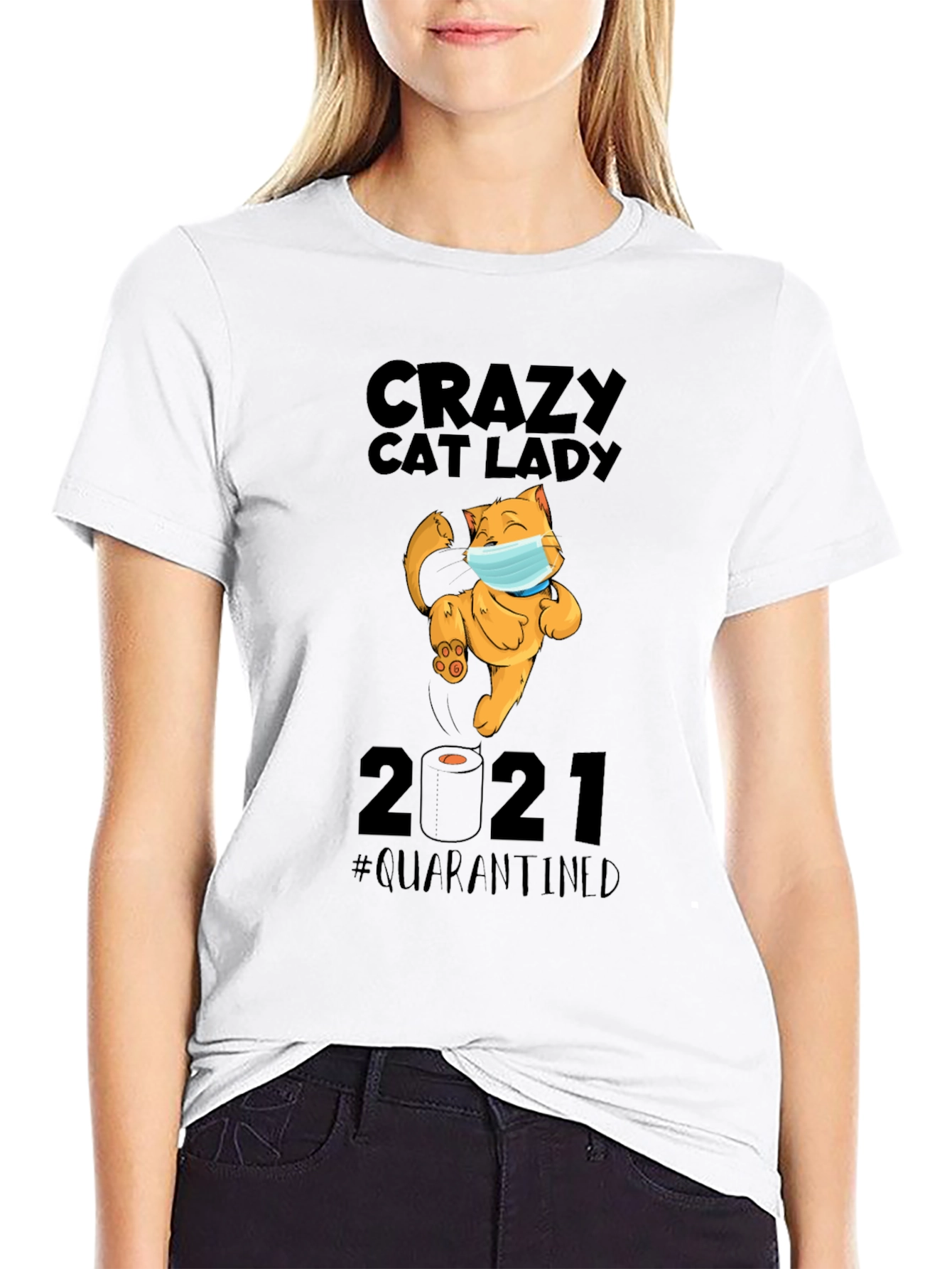 Crazy Cat Lady 2021 Quarantined Graphic T-Shirt