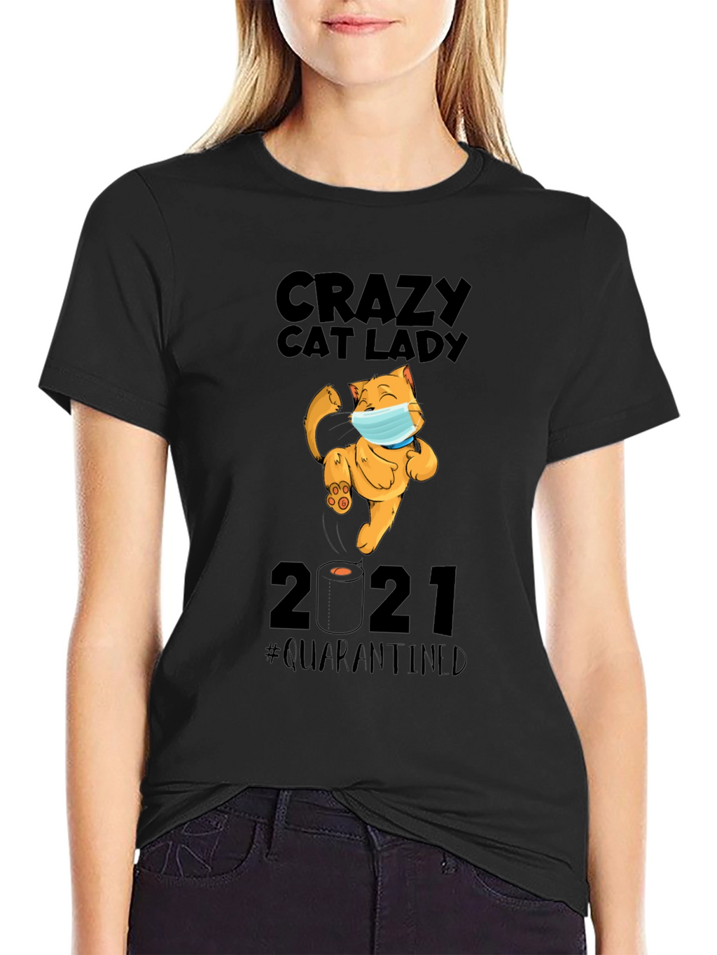 Crazy Cat Lady 2021 Quarantined Graphic T-Shirt