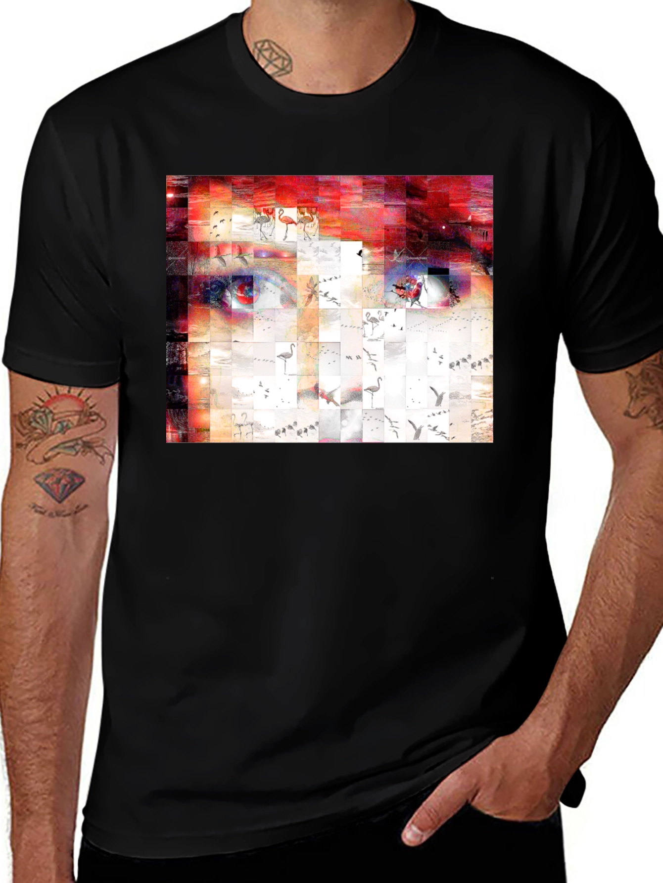 Artistic Abstract Face Graphic Print T-Shirt
