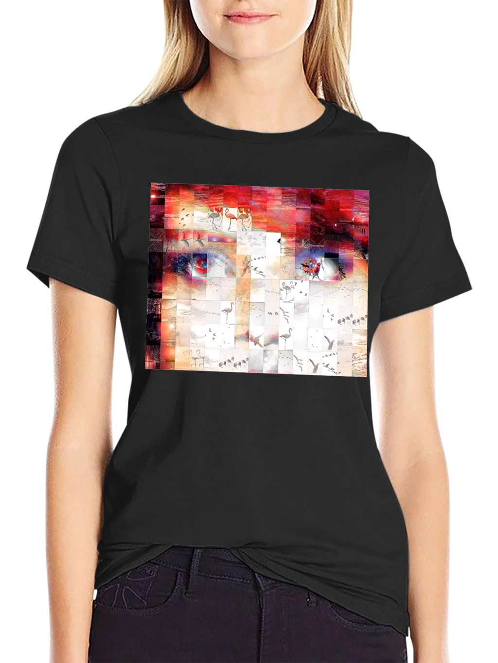 Artistic Abstract Face Graphic Print T-Shirt