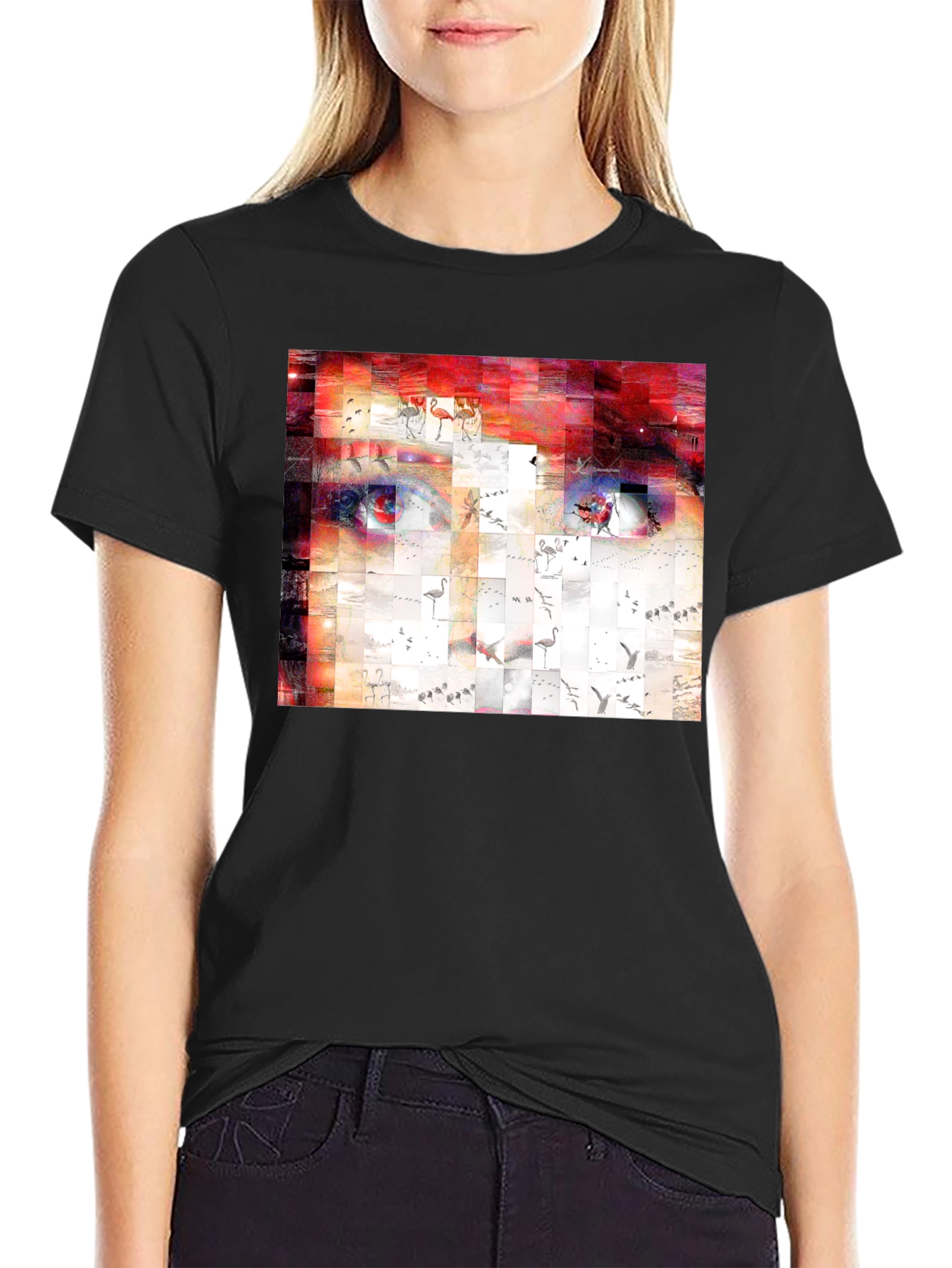 Artistic Abstract Face Graphic Print T-Shirt