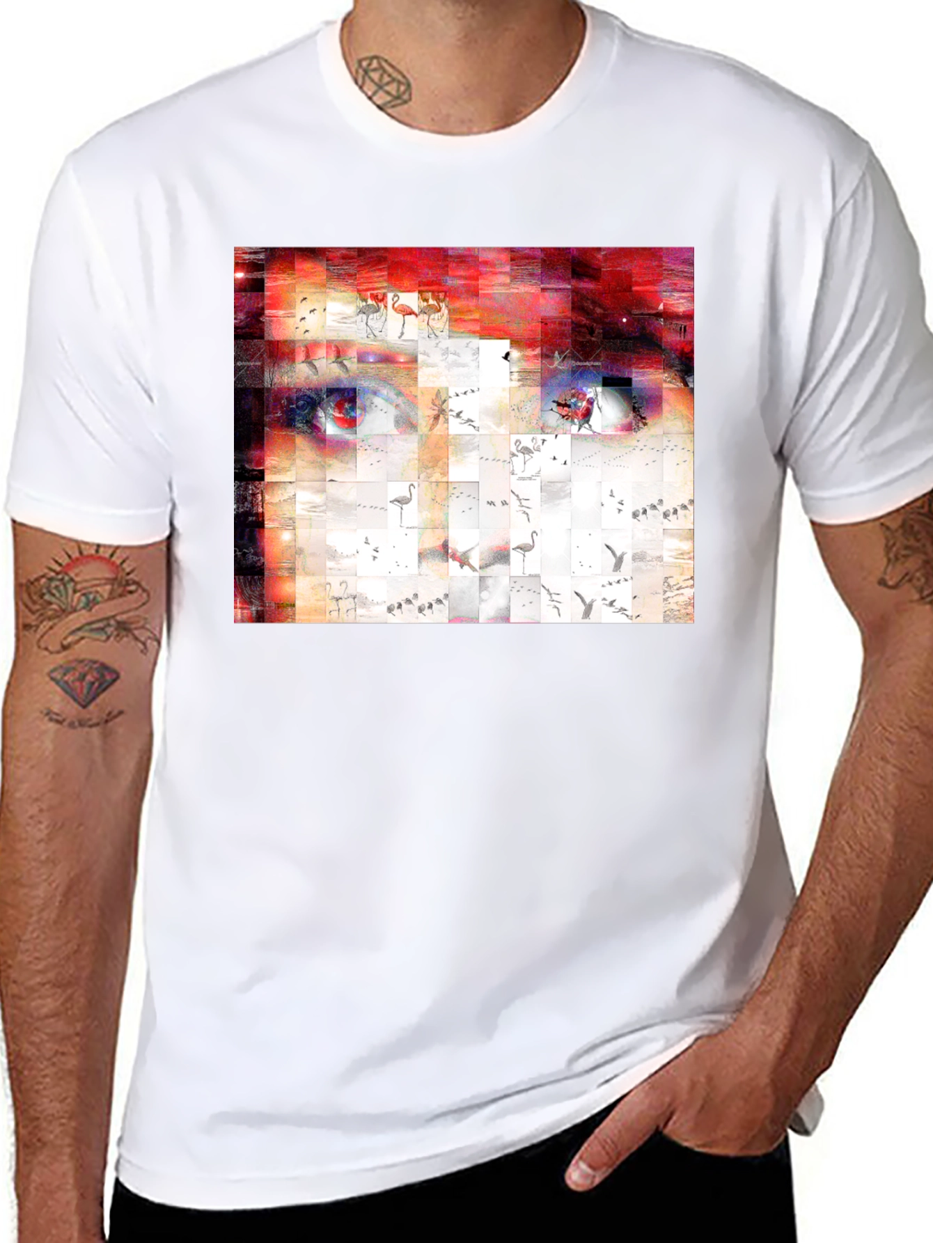 Artistic Abstract Face Graphic Print T-Shirt
