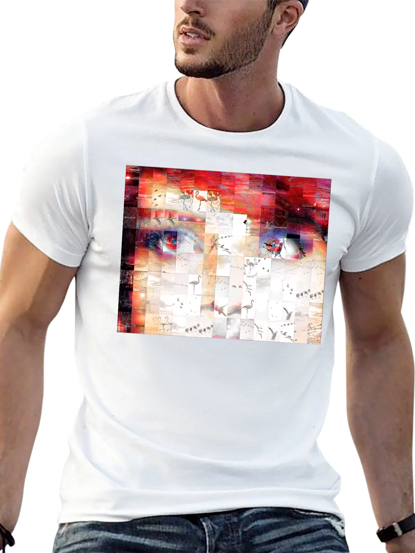 Artistic Abstract Face Graphic Print T-Shirt