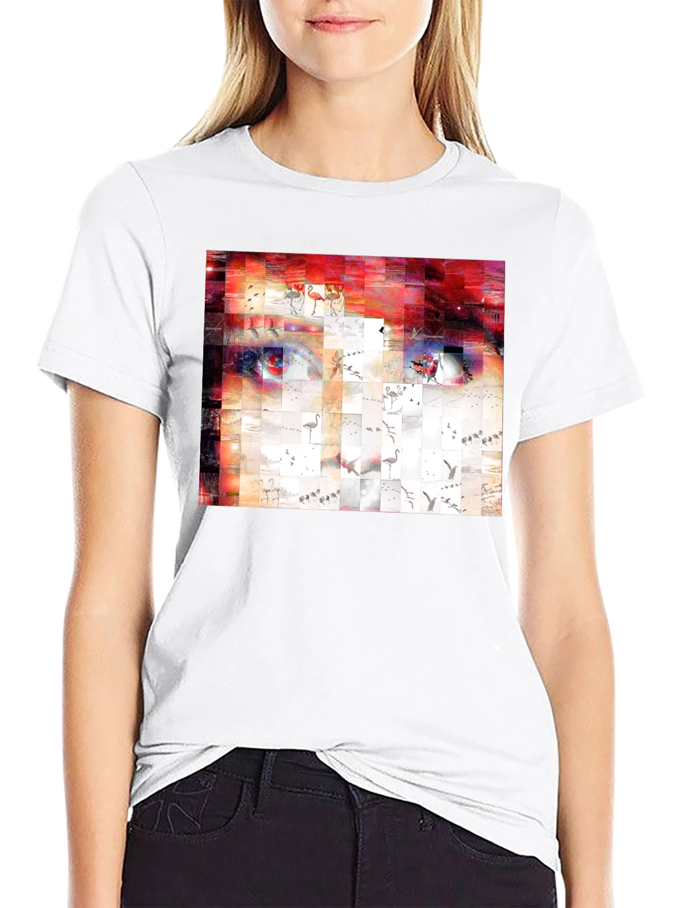 Artistic Abstract Face Graphic Print T-Shirt