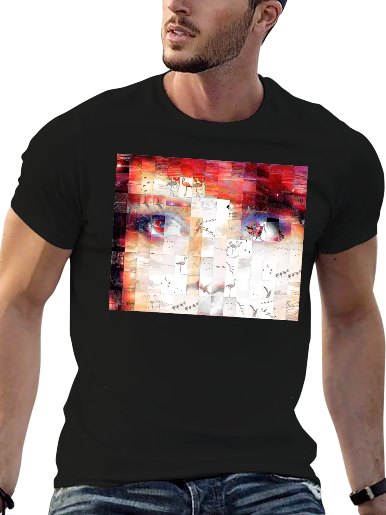 Artistic Abstract Face Graphic Print T-Shirt