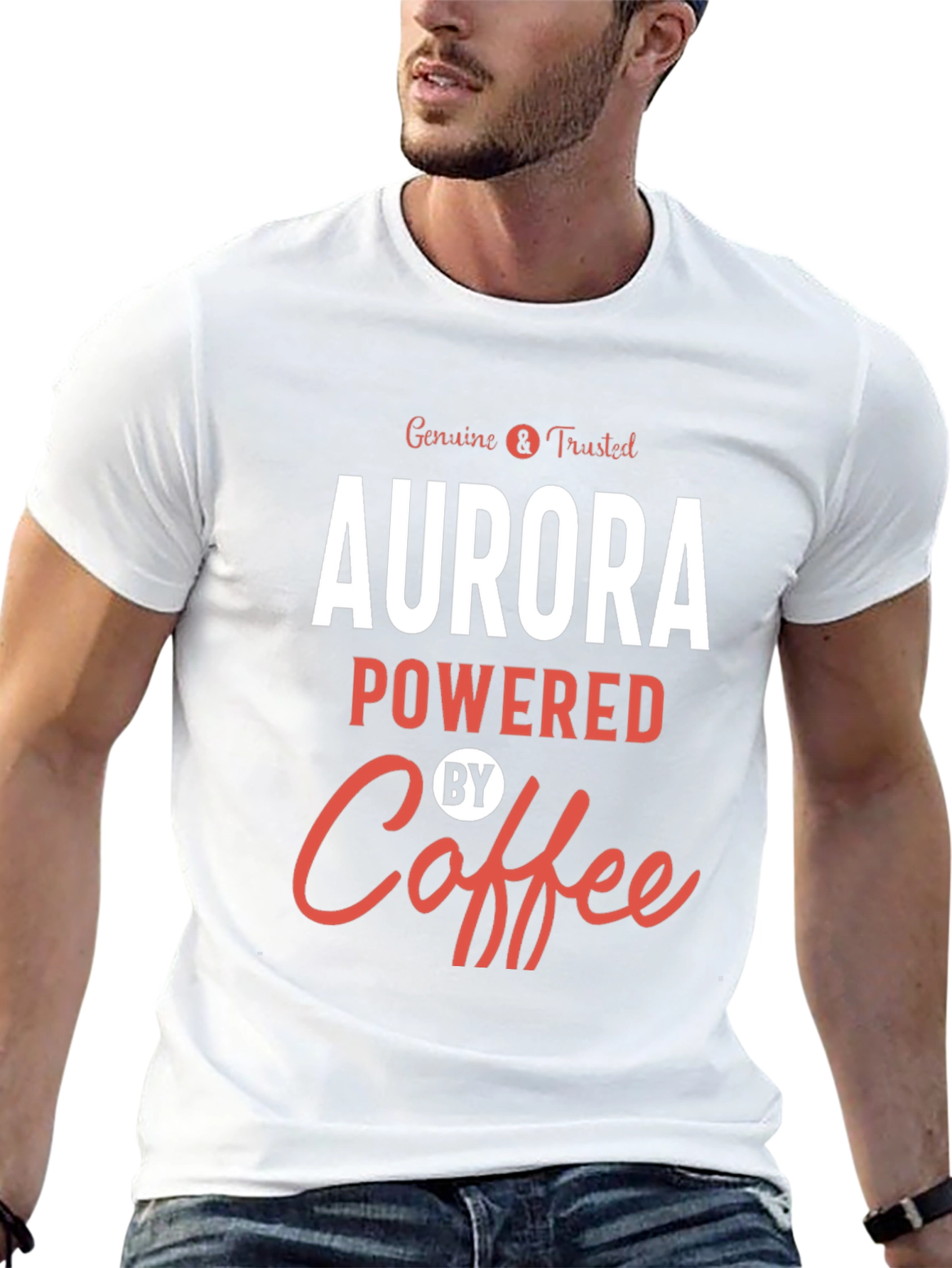 Aurora Powered By Coffee Graphic T-Shirt