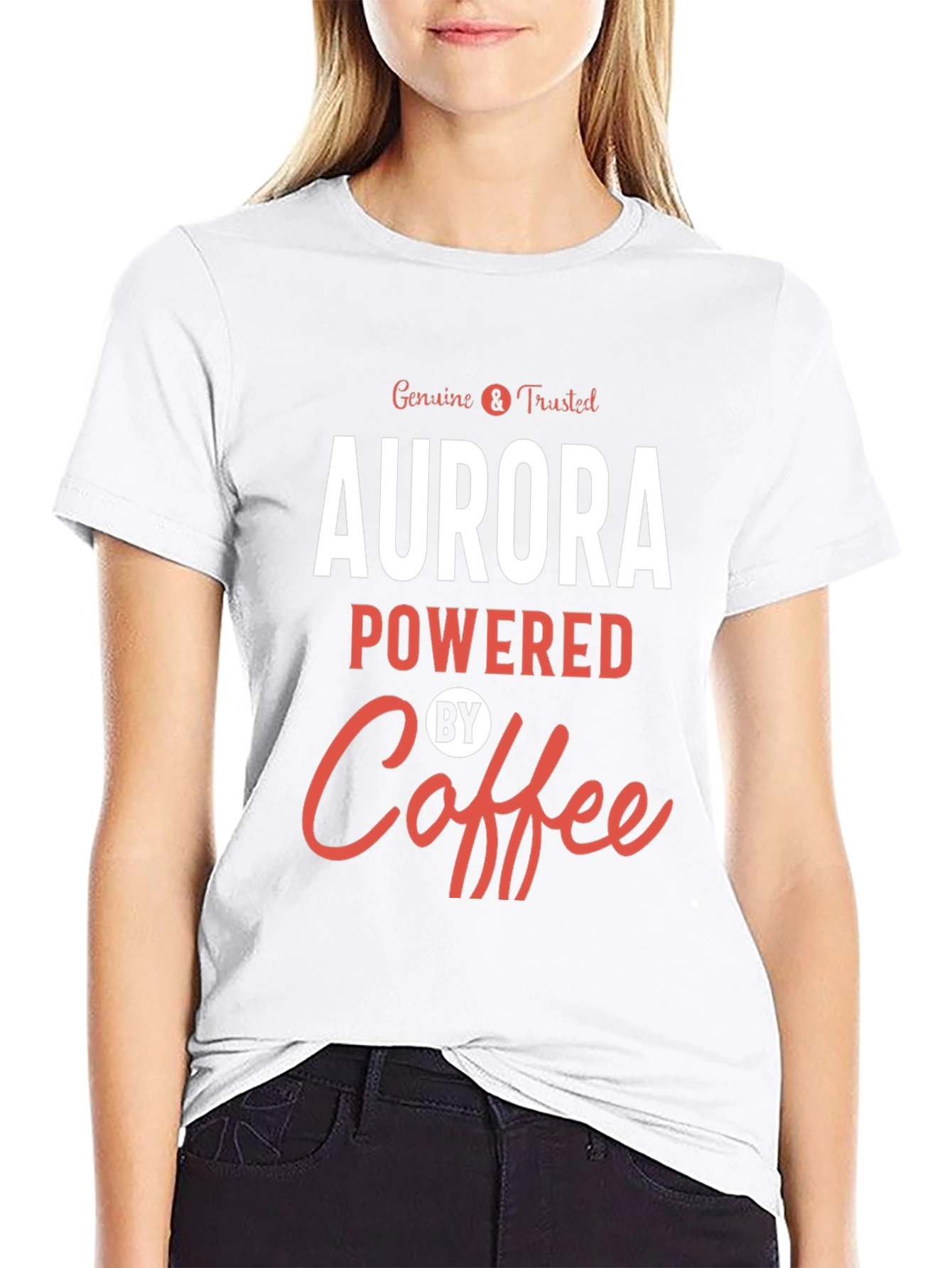 Aurora Powered By Coffee Graphic T-Shirt