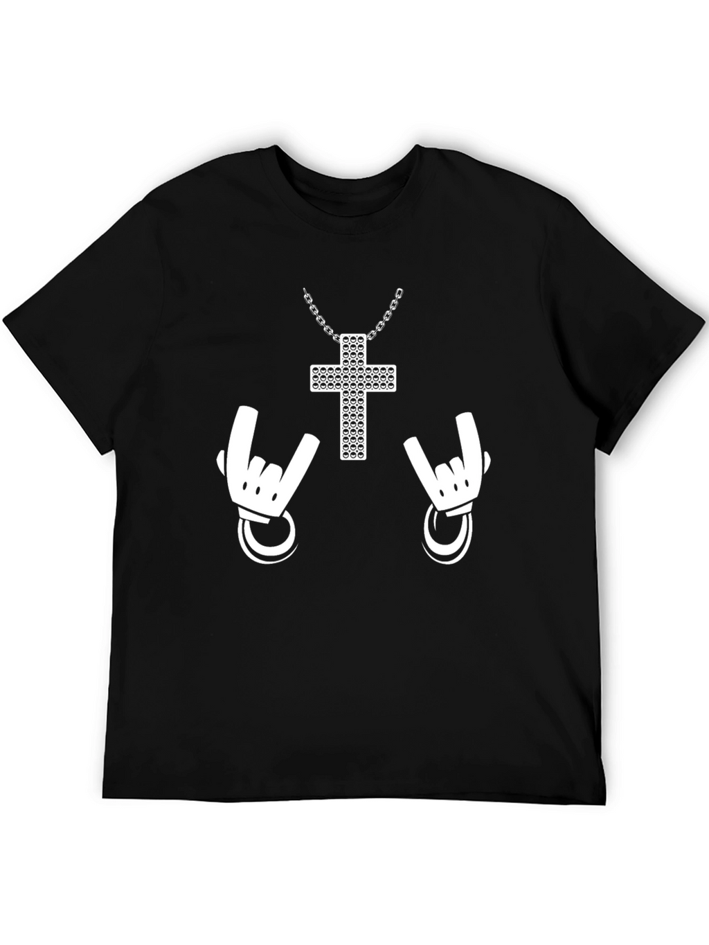 Rock On Cross Graphic Tee - Black