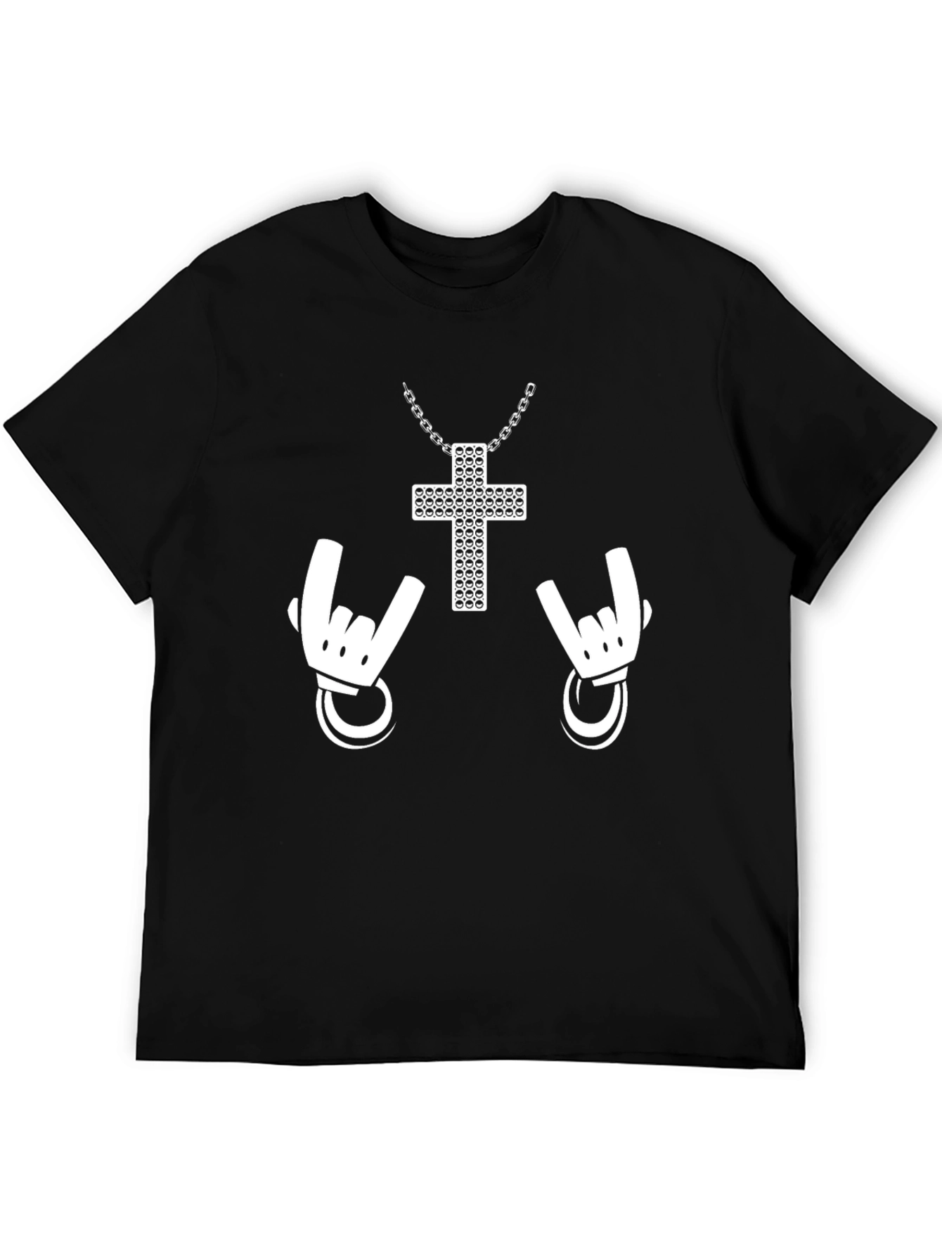 Rock On Cross Graphic Tee - Black