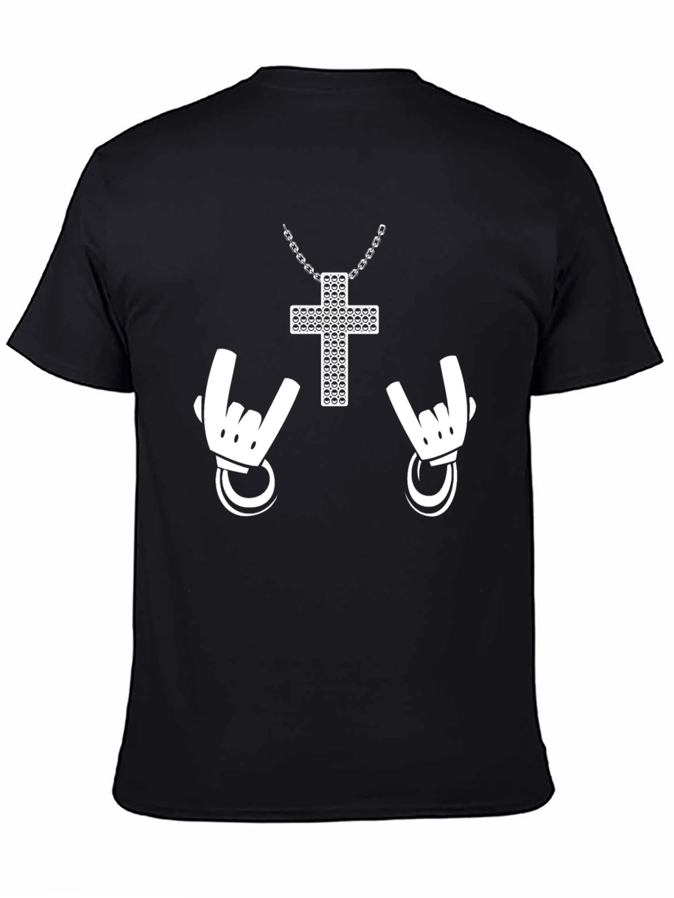 Rock On Cross Graphic Tee - Black