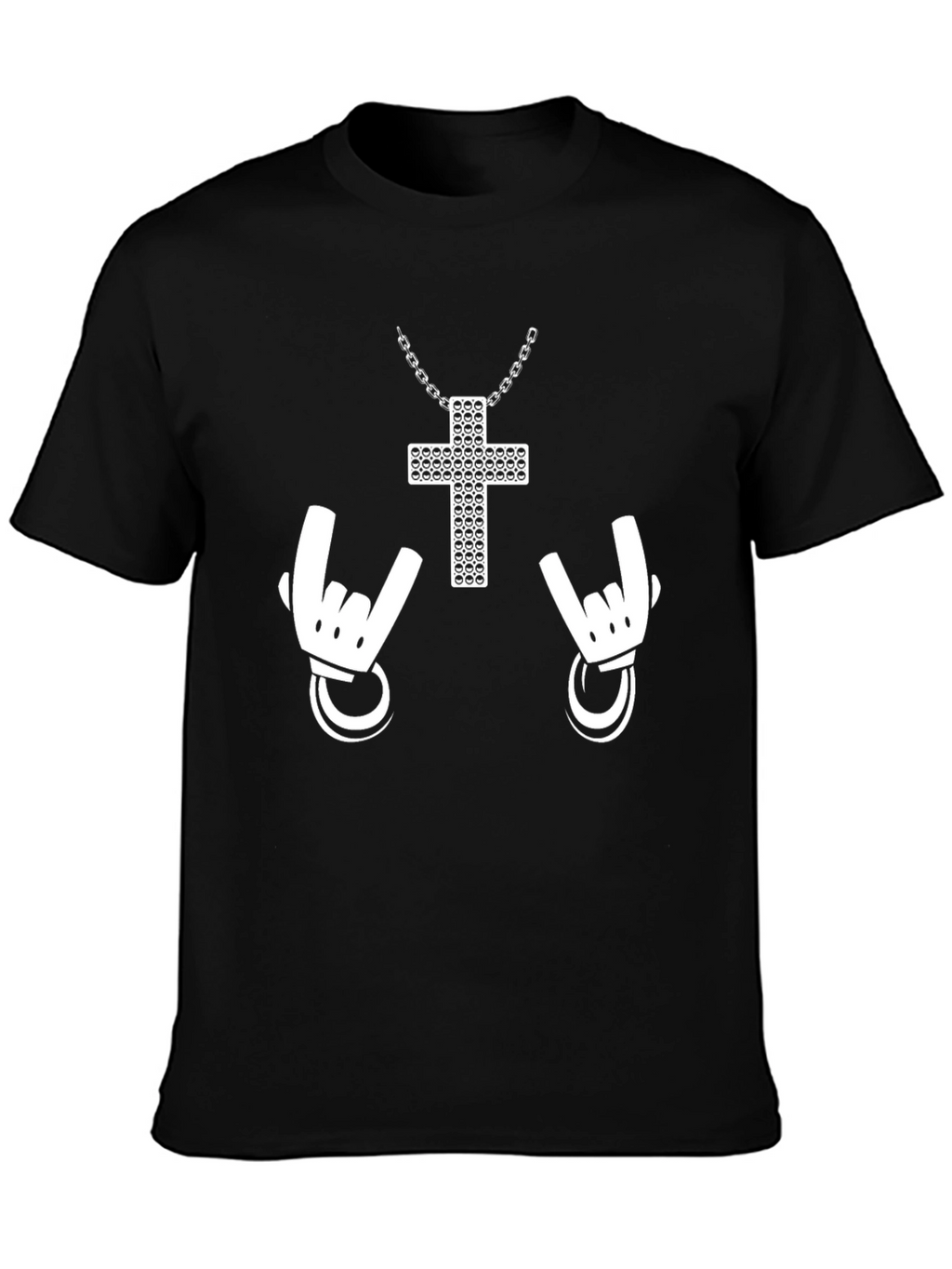 Rock On Cross Graphic Tee - Black